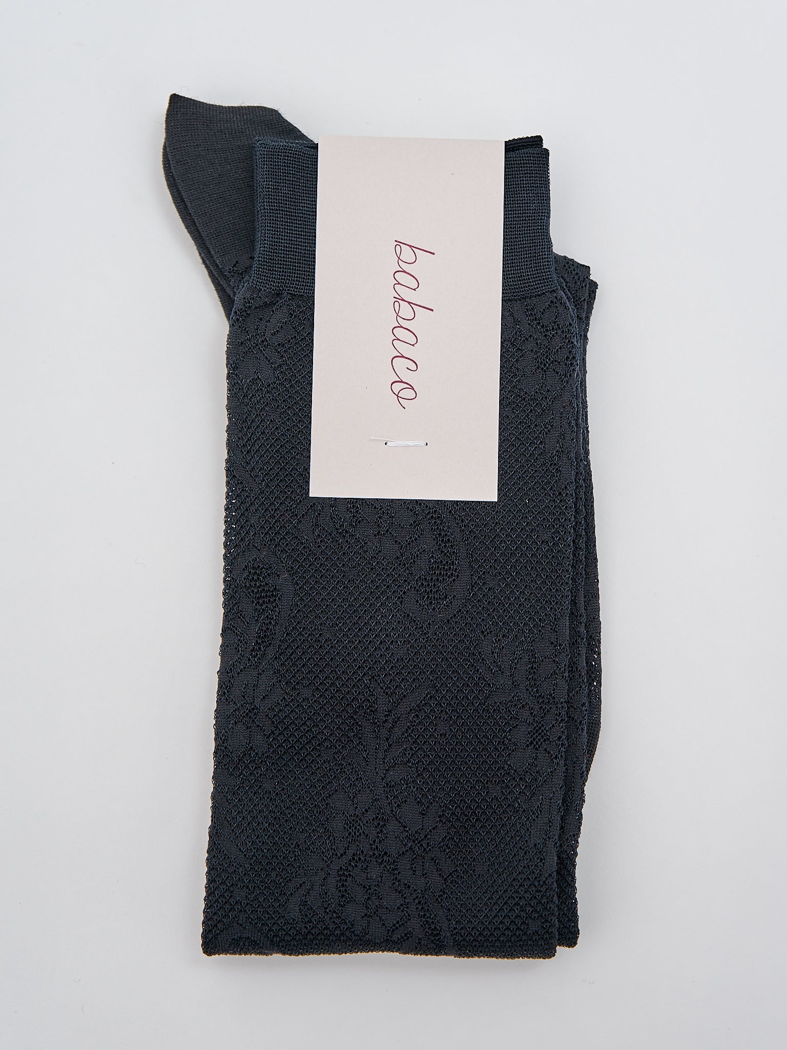 Namu Shop - Babaco Floral Lace Knee High Socks - Black