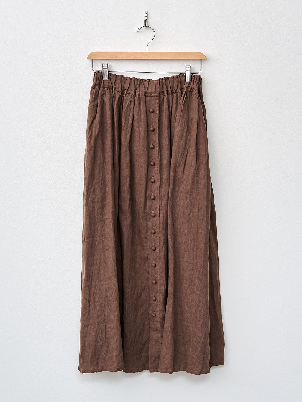 Namu Shop - Ichi Antiquites French Linen Skirt - Brown