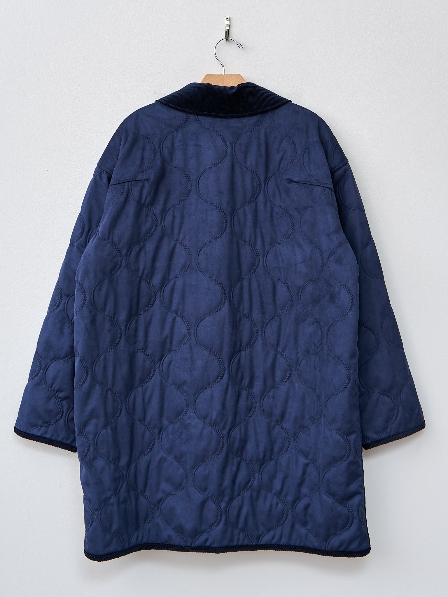 Namu Shop - ts(s) Vegan Nubuck Quilted Zip & Fly Front Coat - Navy