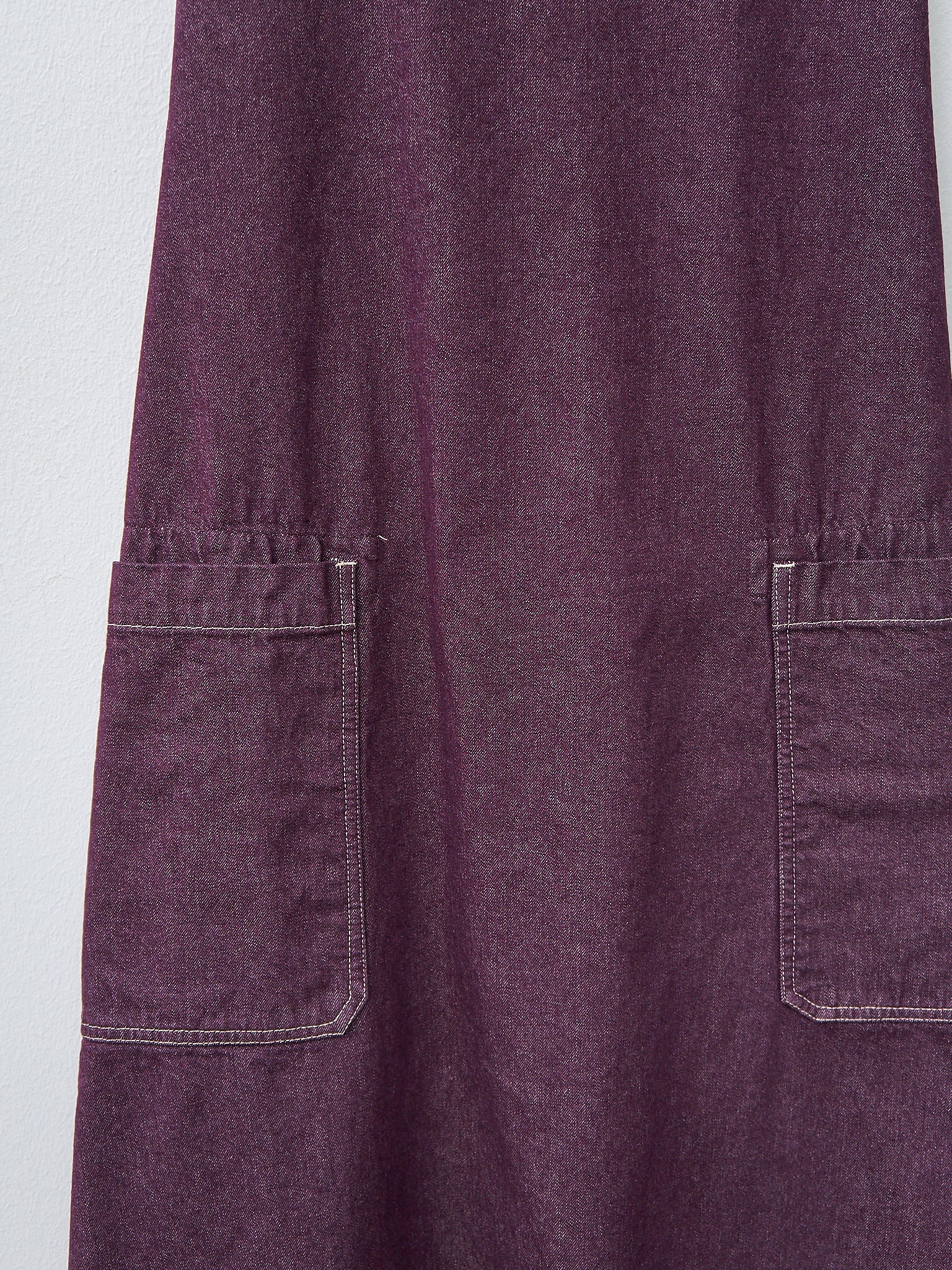 Namu Shop - ts(s) Bio Wash Color Denim Foldable Apron Dress - Purple