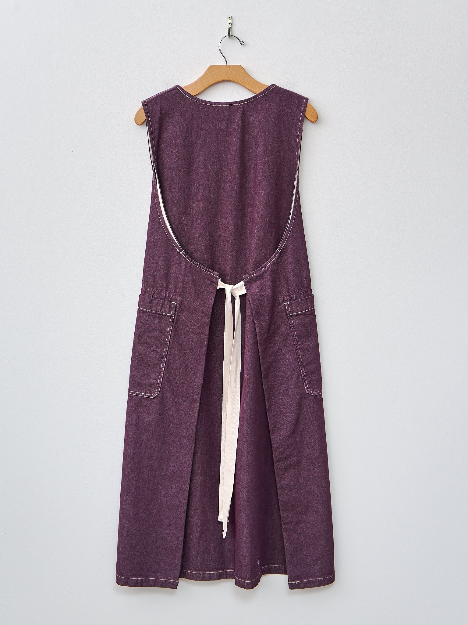 Namu Shop - ts(s) Bio Wash Color Denim Foldable Apron Dress - Purple