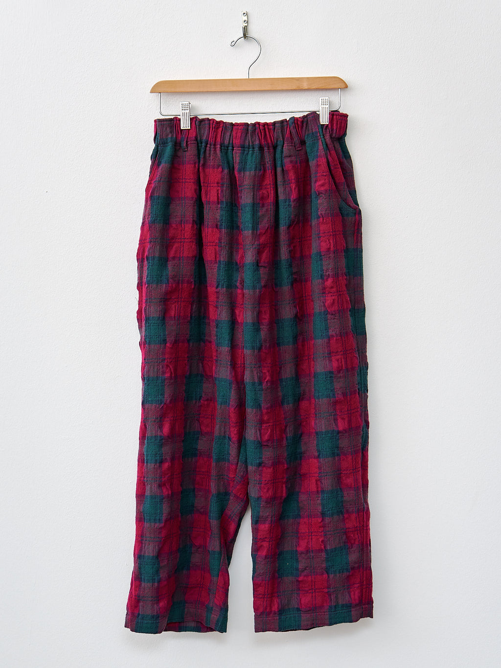 Namu Shop - Ichi Antiquites Wool Washer Tartan Pants - Bourdeax