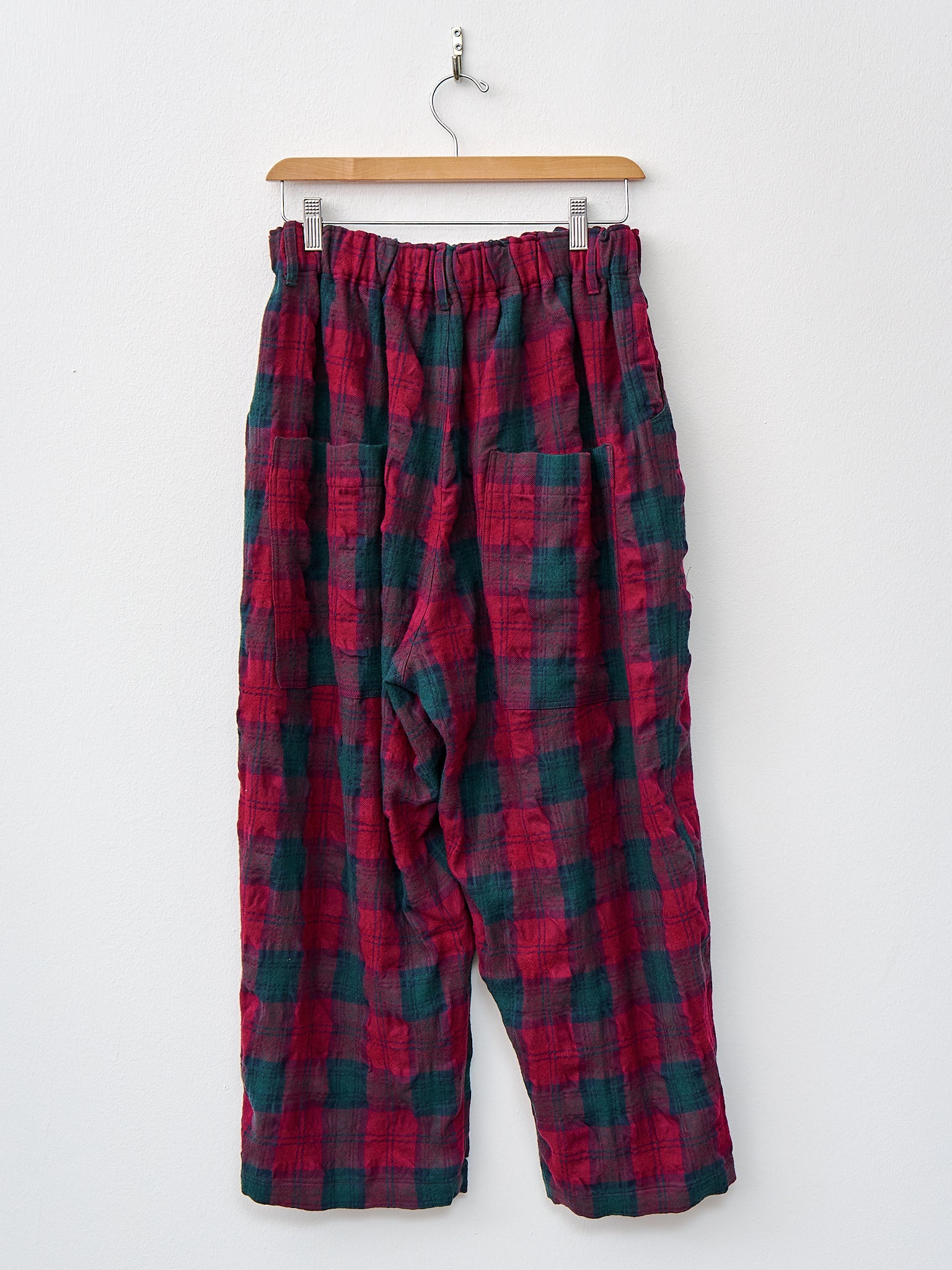 Namu Shop - Ichi Antiquites Wool Washer Tartan Pants - Bourdeax