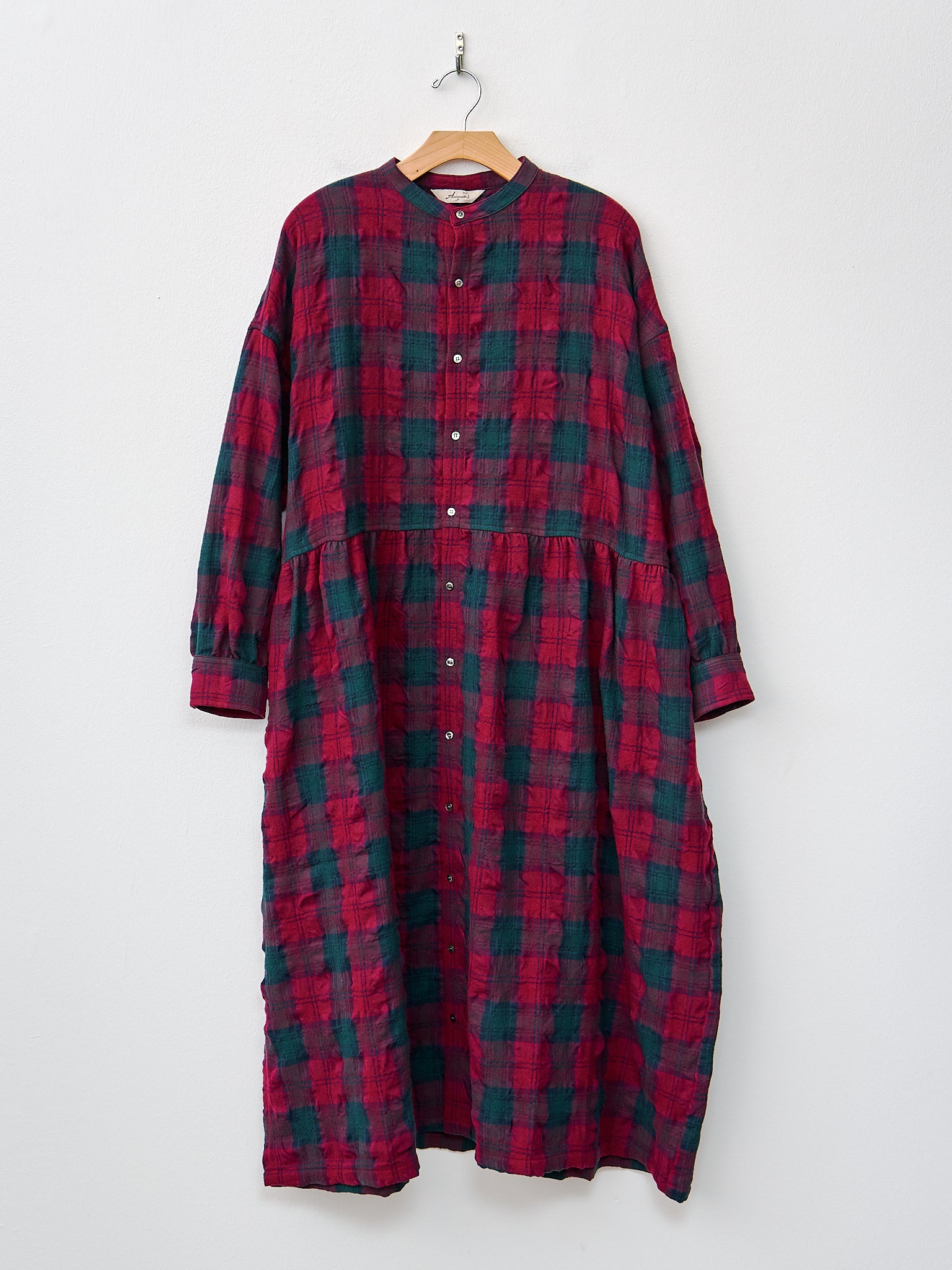 Namu Shop - Ichi Antiquites Wool Washer Tartan Dress - Bordeaux