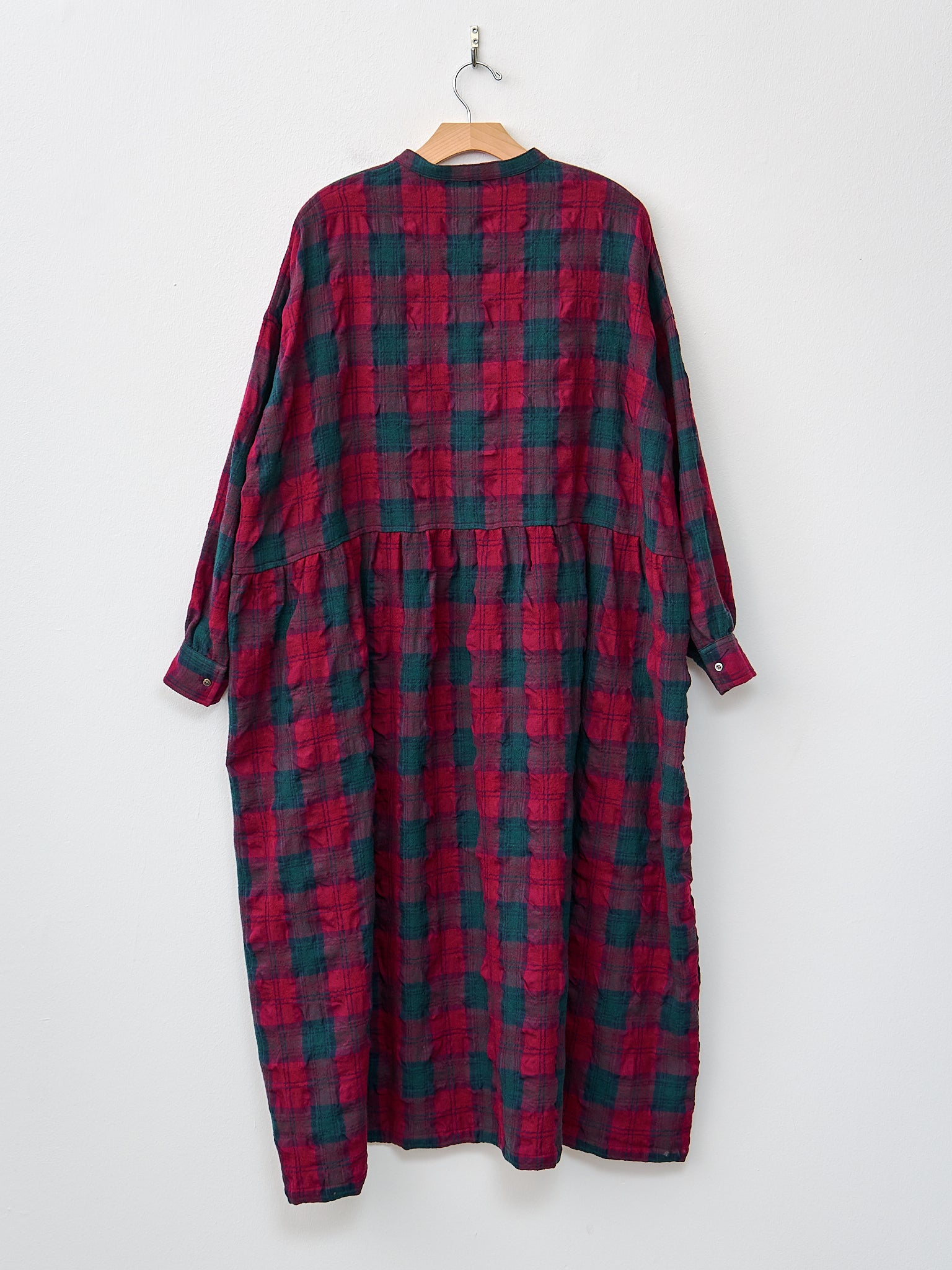 Namu Shop - Ichi Antiquites Wool Washer Tartan Dress - Bordeaux