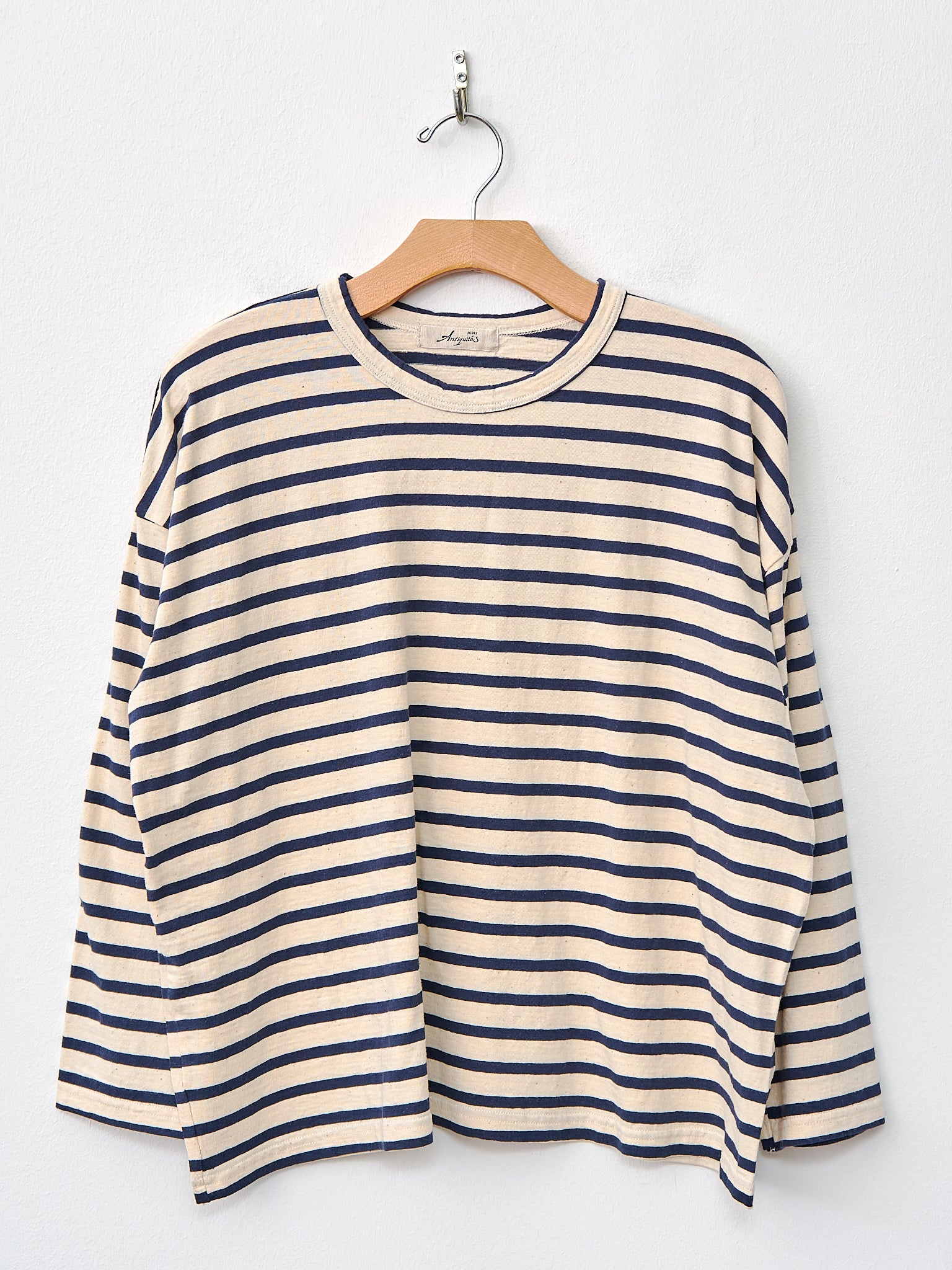 Namu Shop - Ichi Antiquites Striped Pullover - Natural x Navy