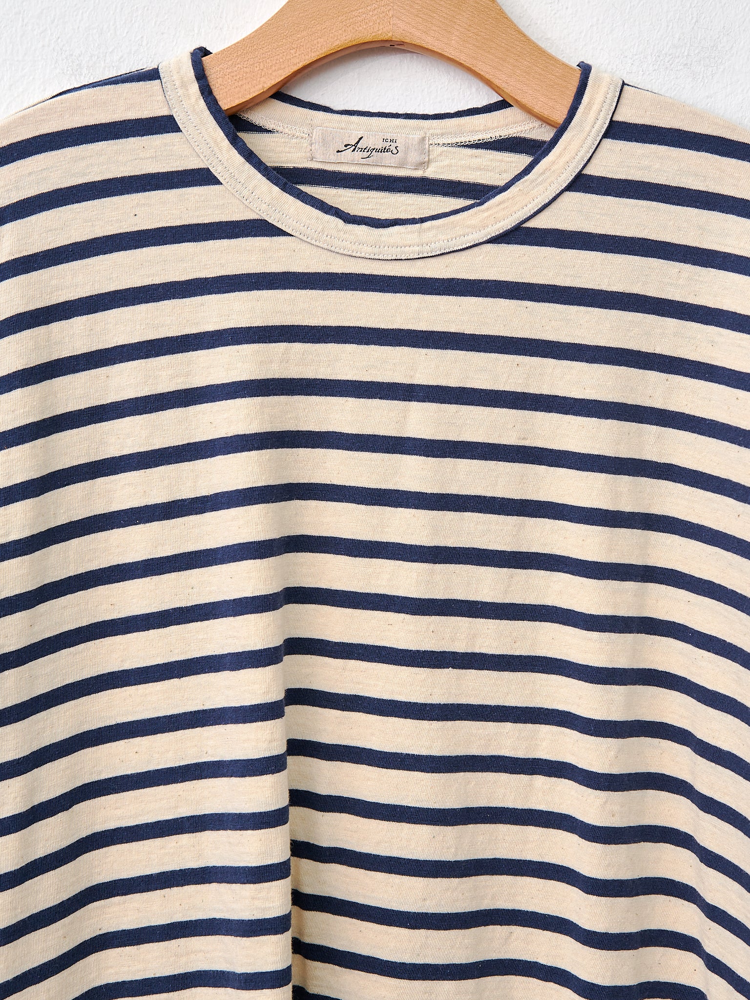 Namu Shop - Ichi Antiquites Striped Pullover - Natural x Navy