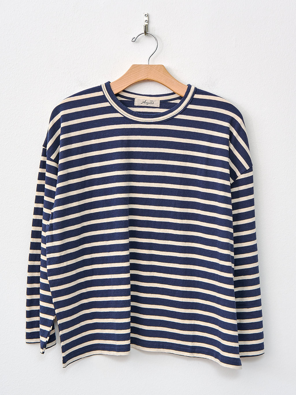 Namu Shop - Ichi Antiquites Striped Pullover - Navy x Natural