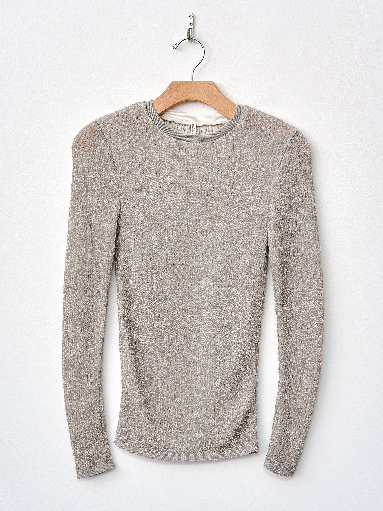 Namu Shop - Babaco Lurex Rib Pullover - Silver