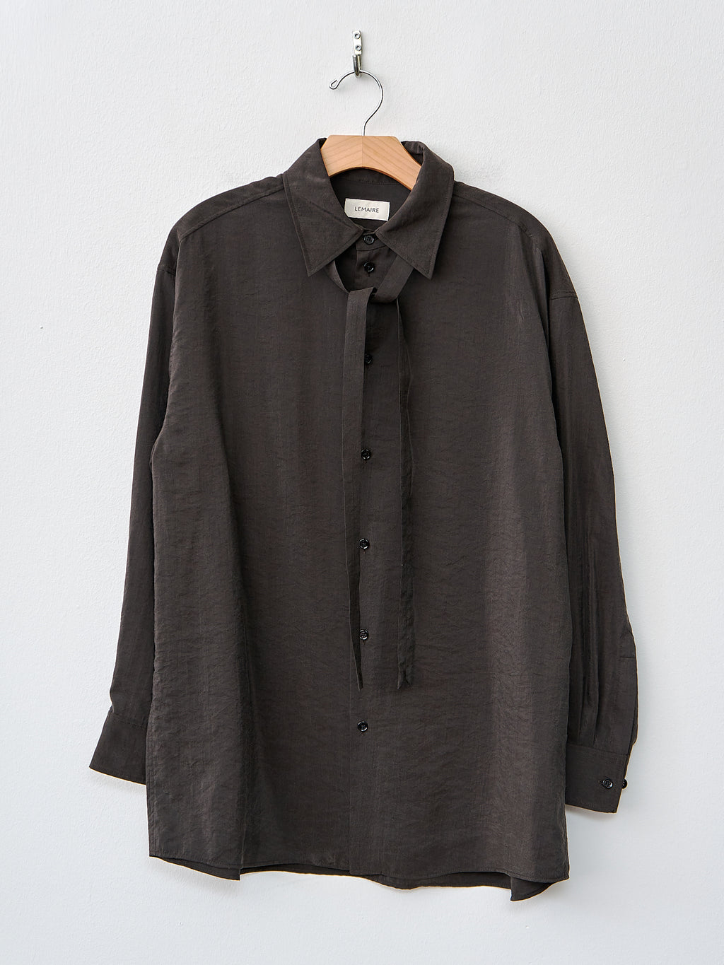 Namu Shop - Lemaire Long Shirt with Tie - Dark Espresso