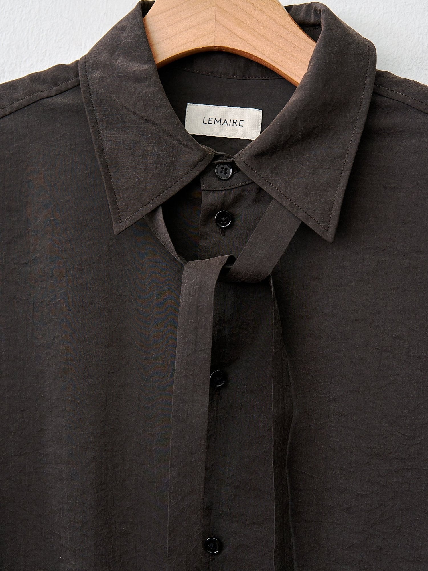 Namu Shop - Lemaire Long Shirt with Tie - Dark Espresso