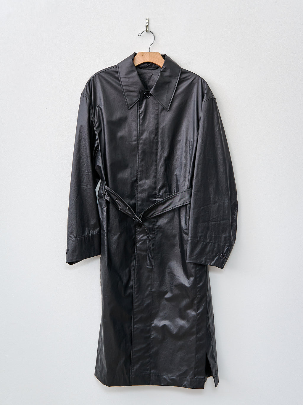 Namu Shop - Lemaire Belted Rain Coat with Slits - Ash Black