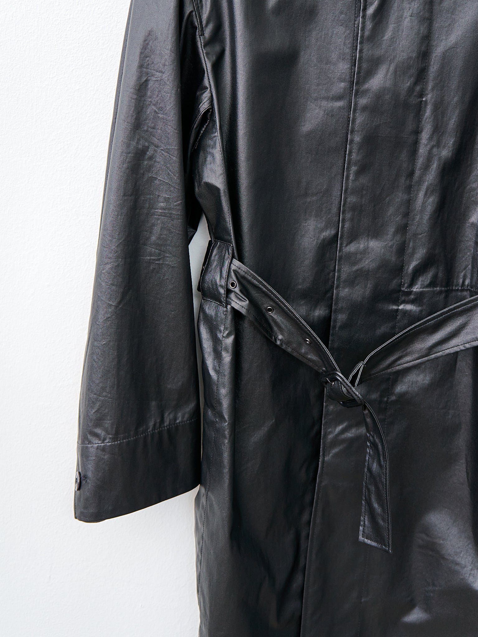 Namu Shop - Lemaire Belted Rain Coat with Slits - Ash Black