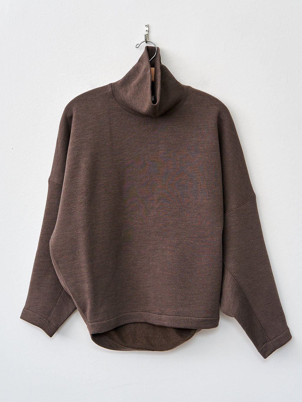 Namu Shop - Lemaire High Neck Sweatshirt - Dark Brown Melange