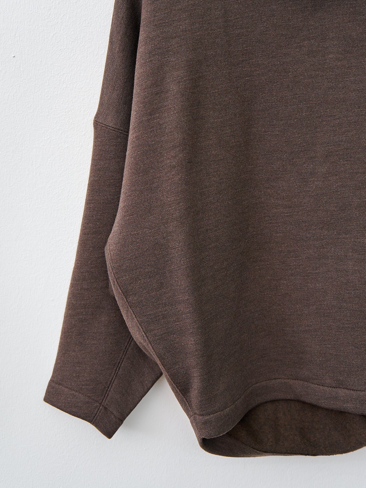 Namu Shop - Lemaire High Neck Sweatshirt - Dark Brown Melange