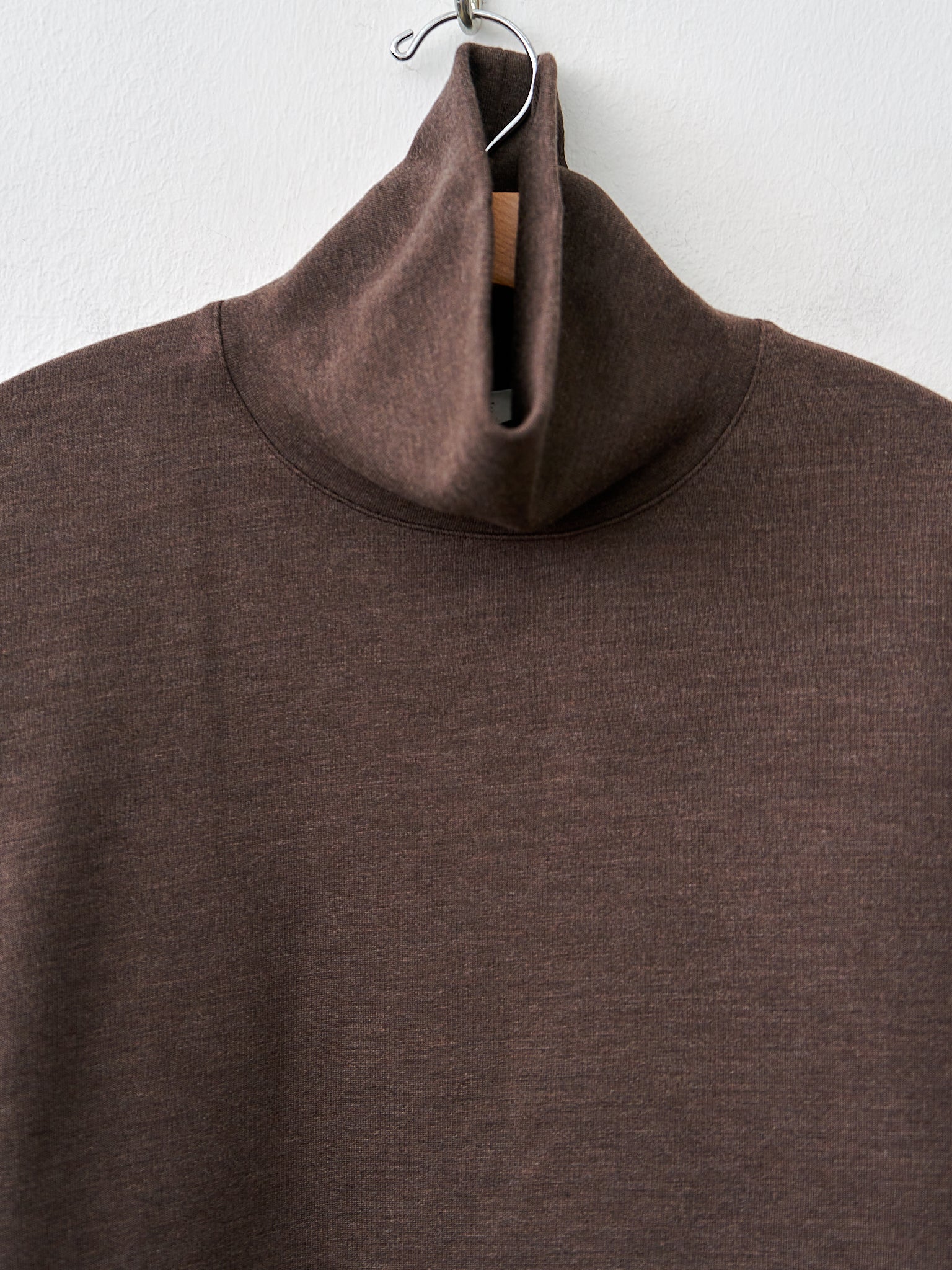 Namu Shop - Lemaire High Neck Sweatshirt - Dark Brown Melange