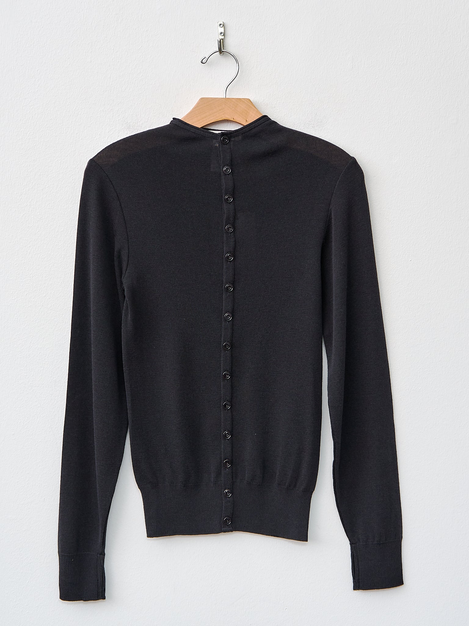 Namu Shop - Lemaire Fitted Seamless Cardigan - Granite Black