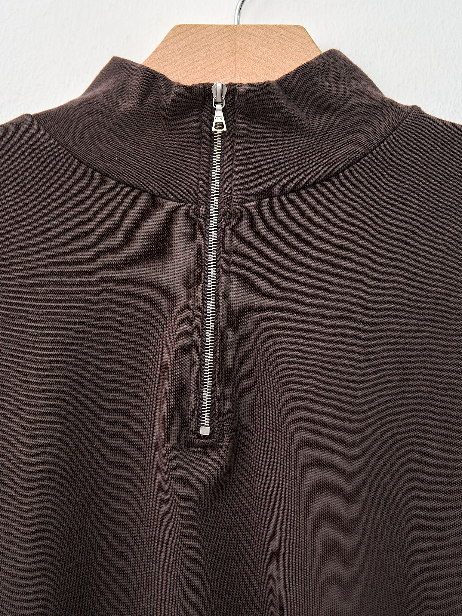 Namu Shop - Auralee Super High Gauge Sweat Half Zip P/O - Dark Brown