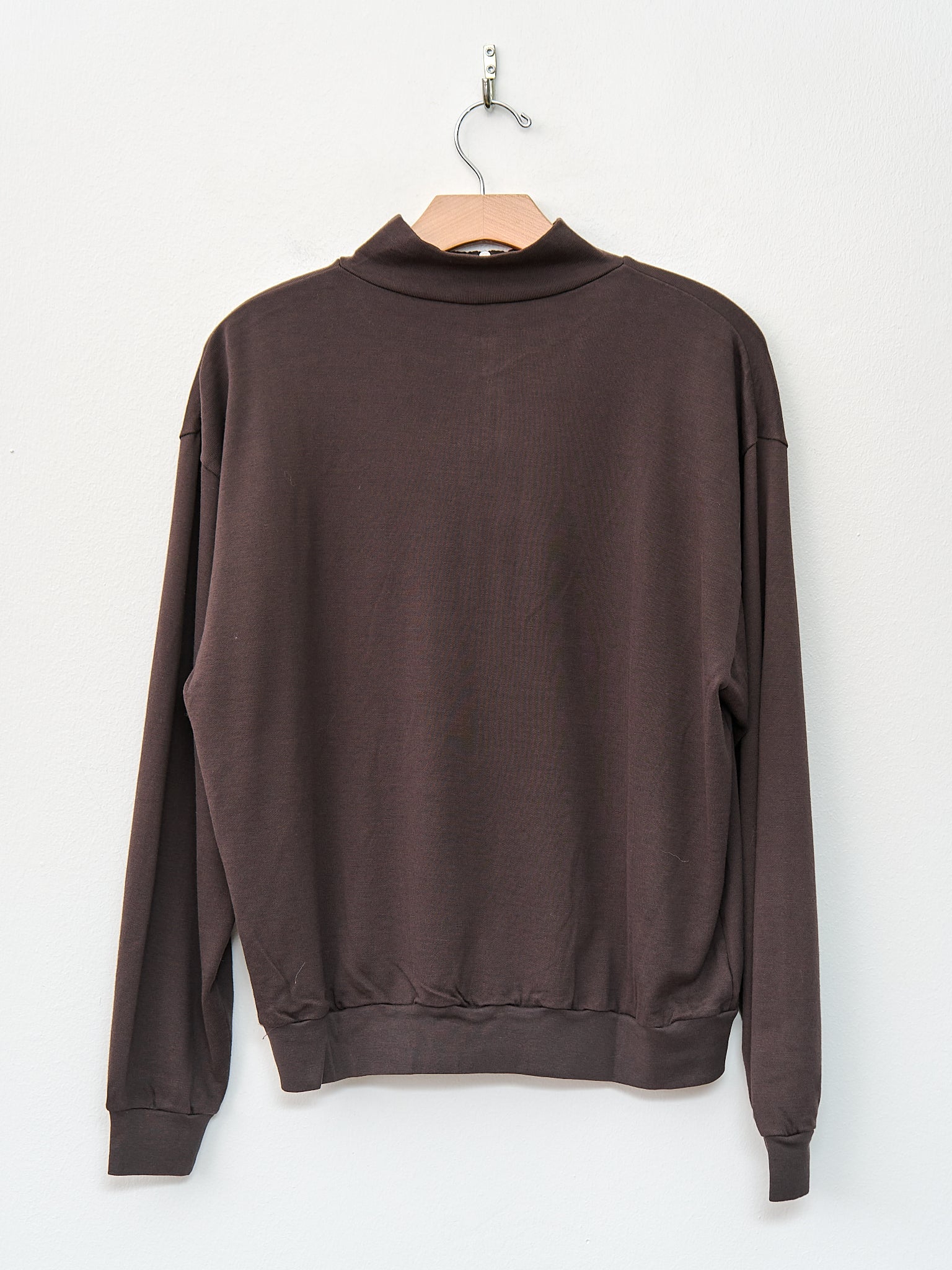 Namu Shop - Auralee Super High Gauge Sweat Half Zip P/O - Dark Brown