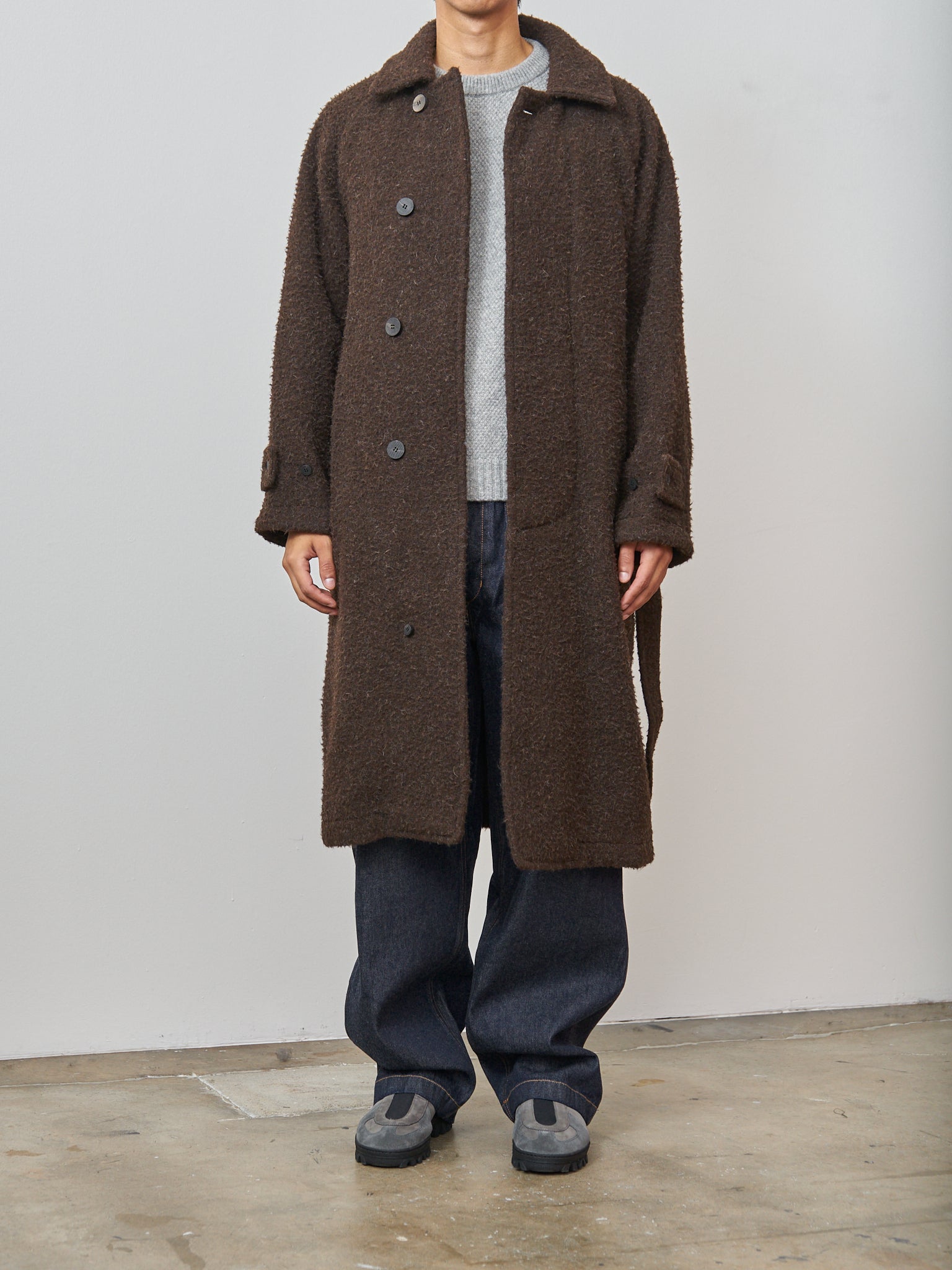 Namu Shop - Document Casentino Balmacaan Coat - Brown