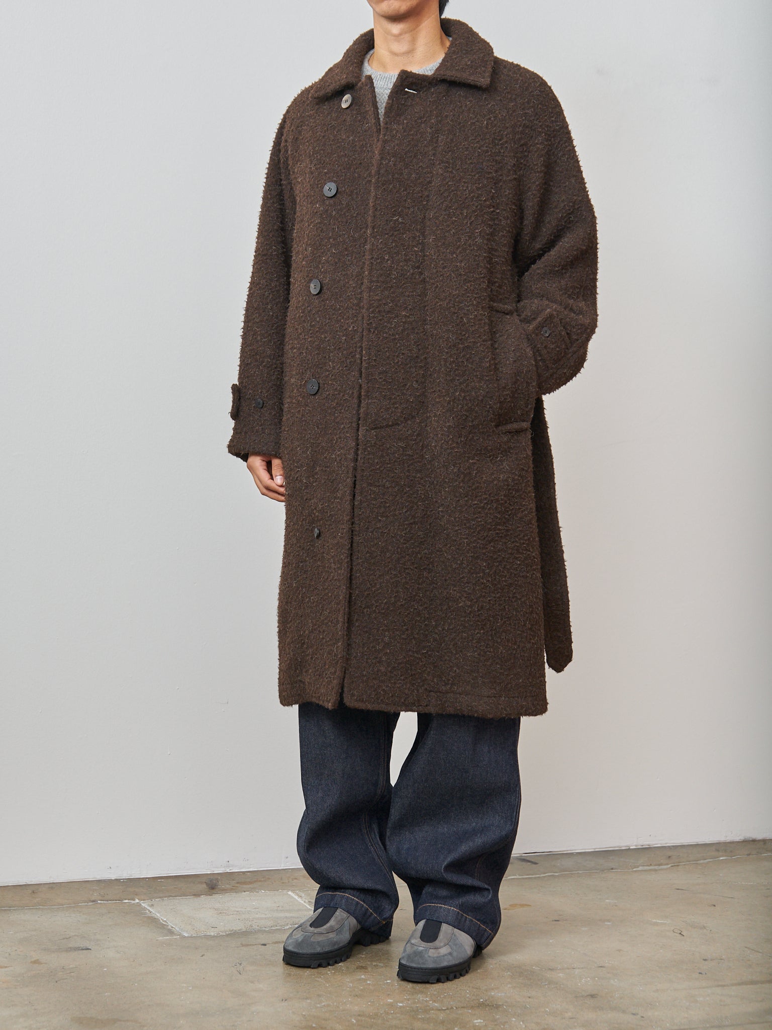 Namu Shop - Document Casentino Balmacaan Coat - Brown