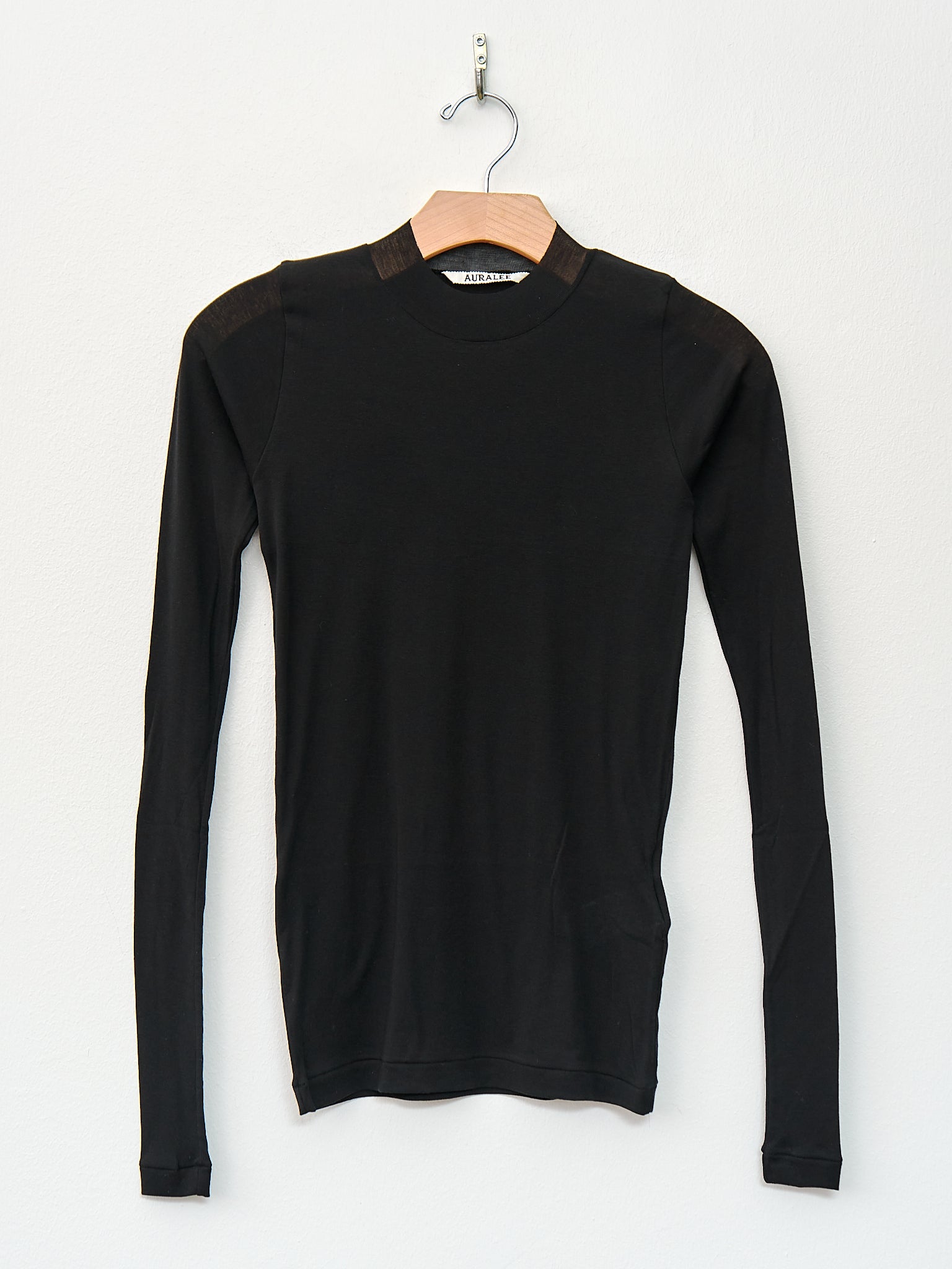 Namu Shop - Auralee High Gauge Sheer Rib L/S Tee - Black