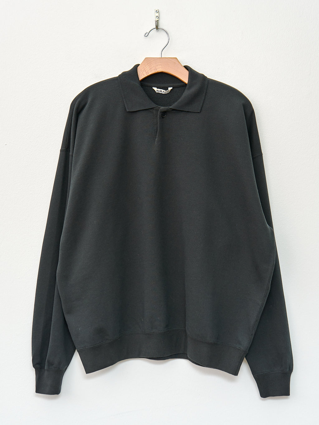 Namu Shop - Auralee Pima Light Sweat Polo - Ink Black