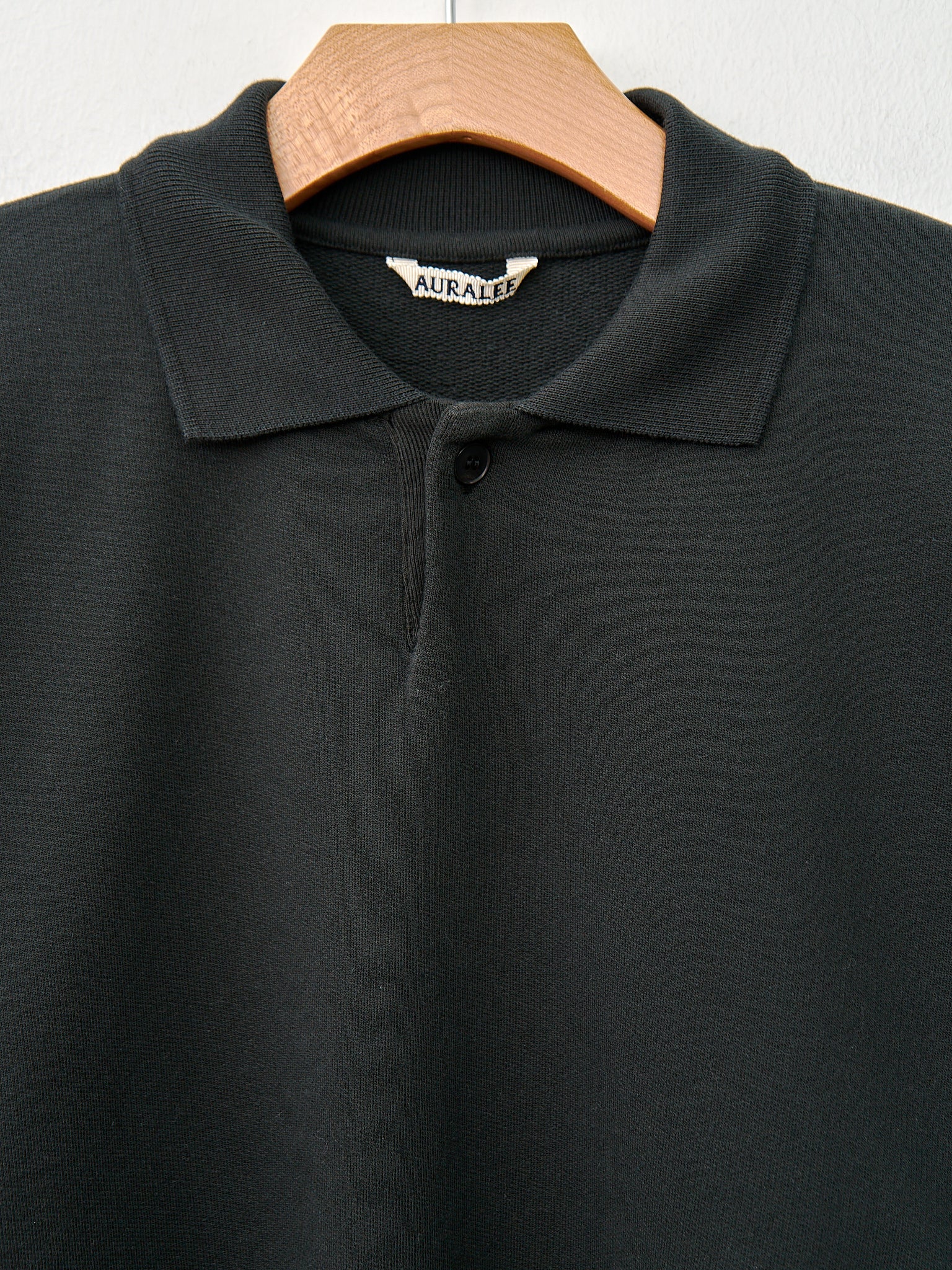 Namu Shop - Auralee Pima Light Sweat Polo - Ink Black