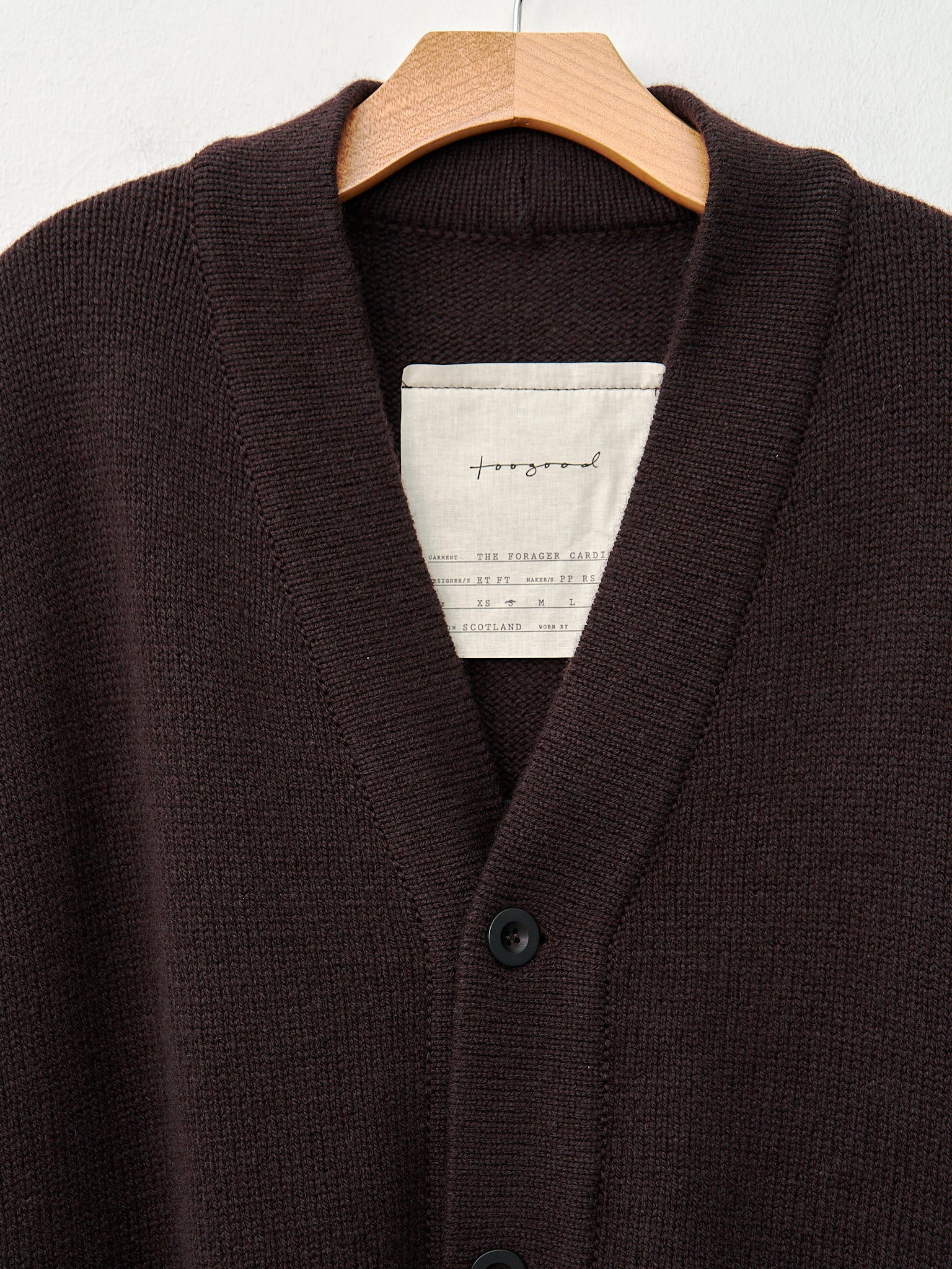 Namu Shop - Toogood The Forager Cardigan - Lambswool Umber