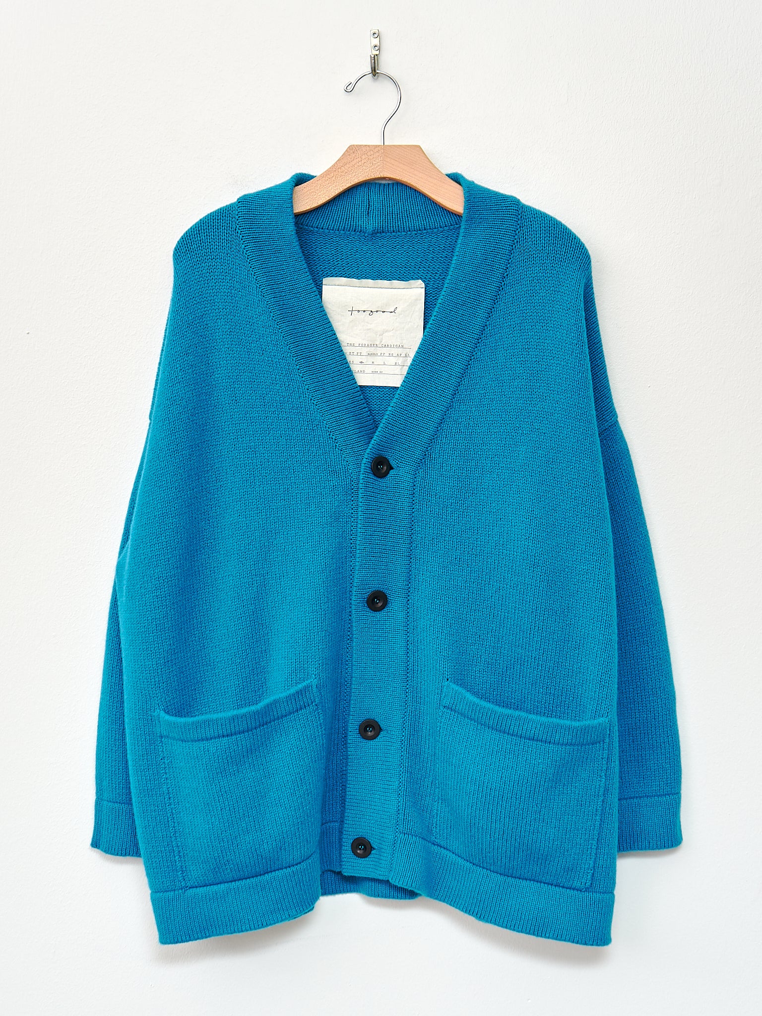 Namu Shop - Toogood The Forager Cardigan - Lambswool Arctic Blue