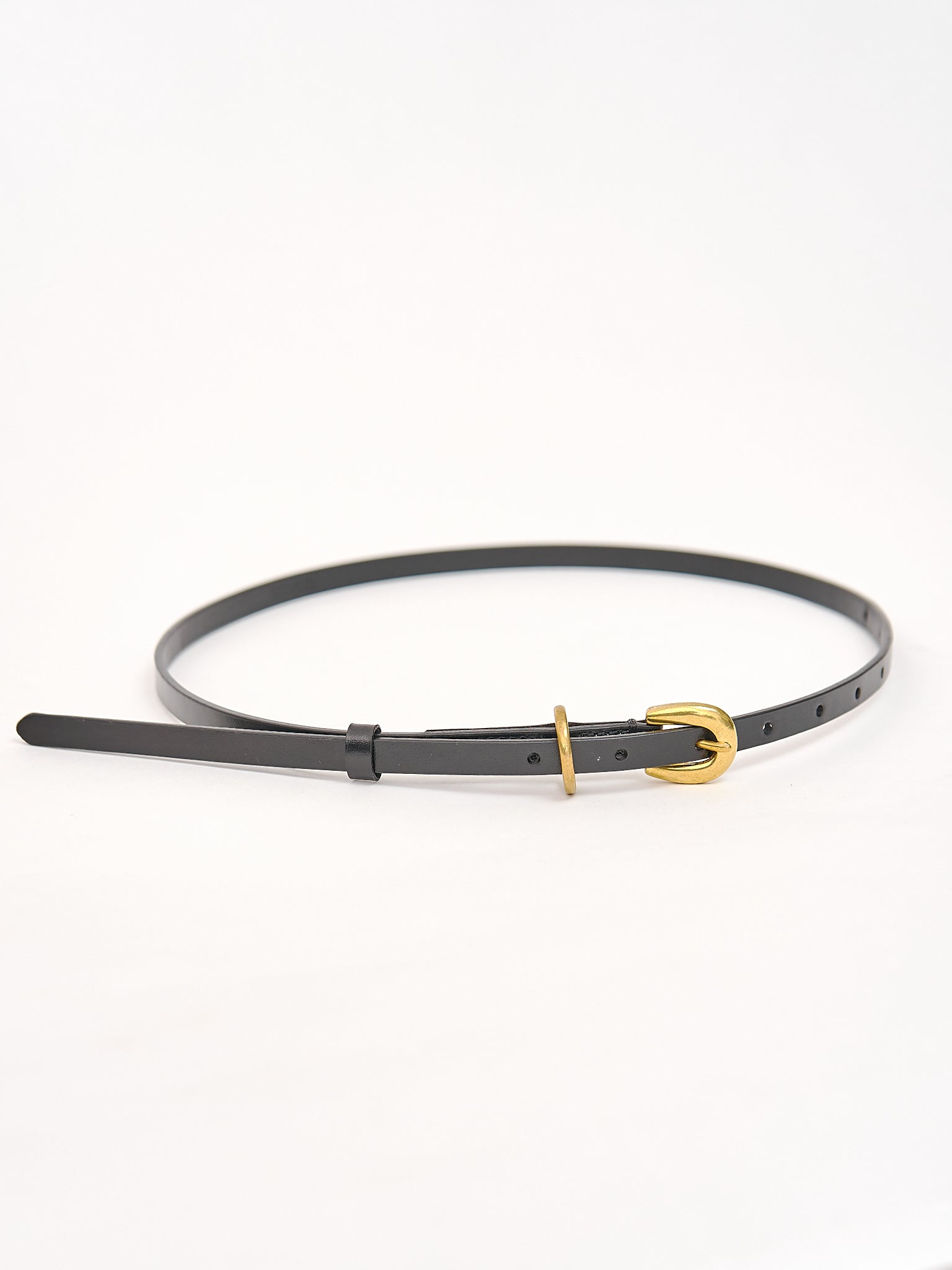 Namu Shop - Auralee Leather Narrow Belt - Black