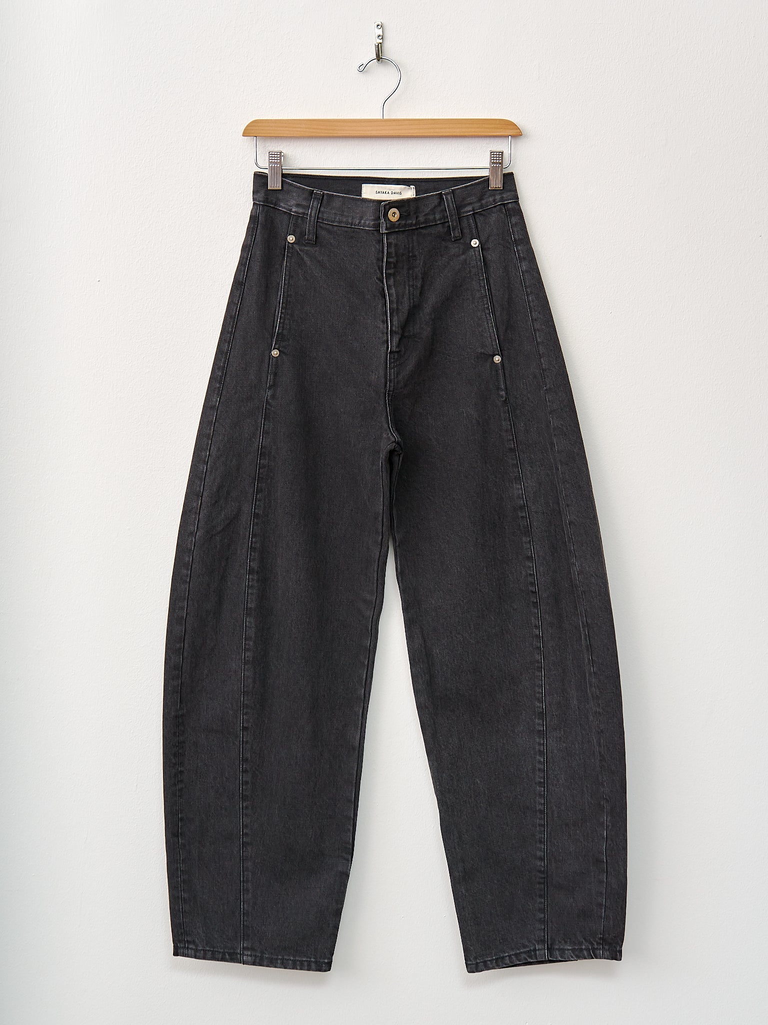 Namu Shop - Sayaka Davis Barrel Denim Pants - Black