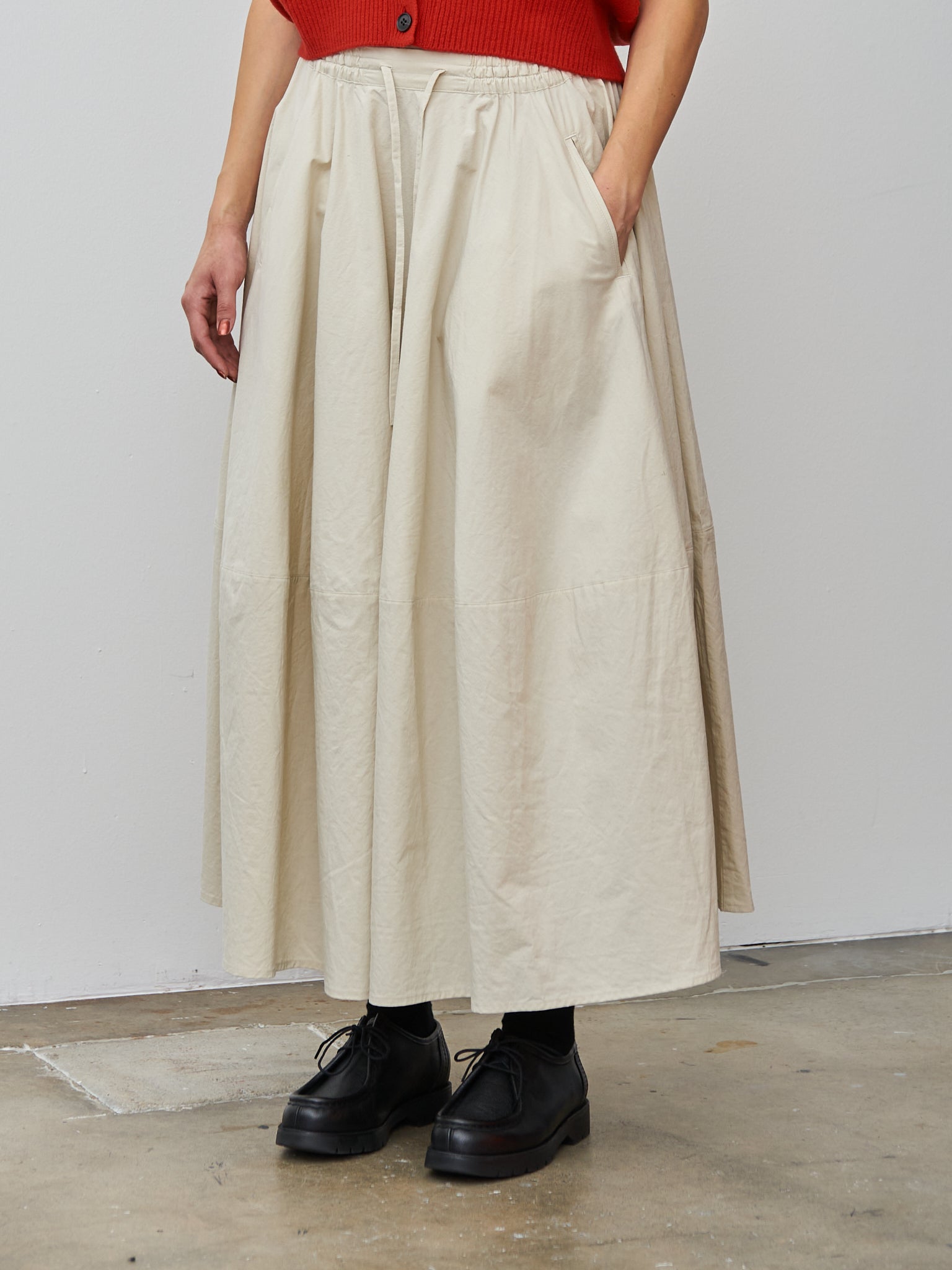 Namu Shop - Veritecoeur Circle Skirt - Cream Ivory