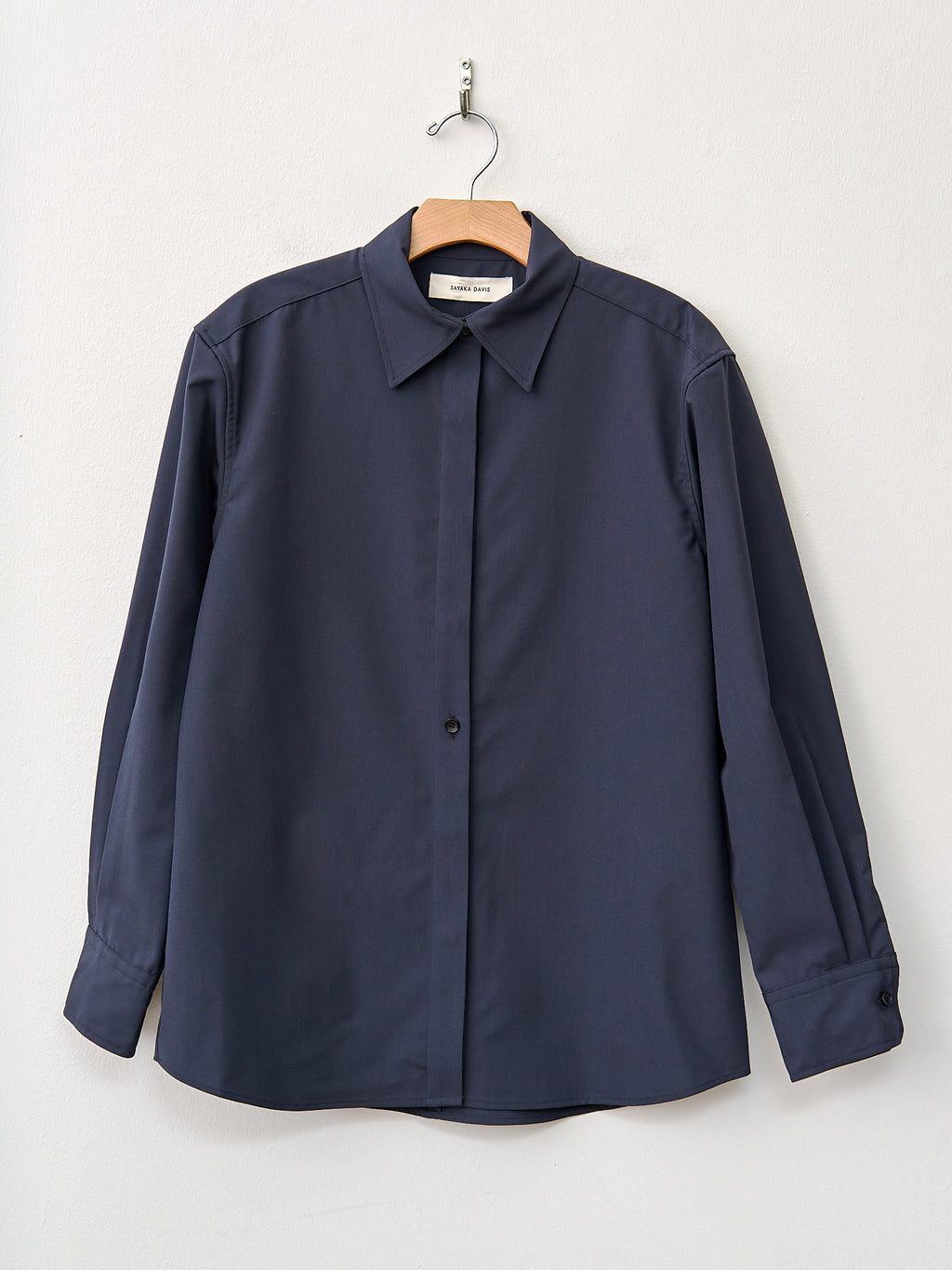 Namu Shop - Sayaka Davis Slim Wool Shirt - Navy