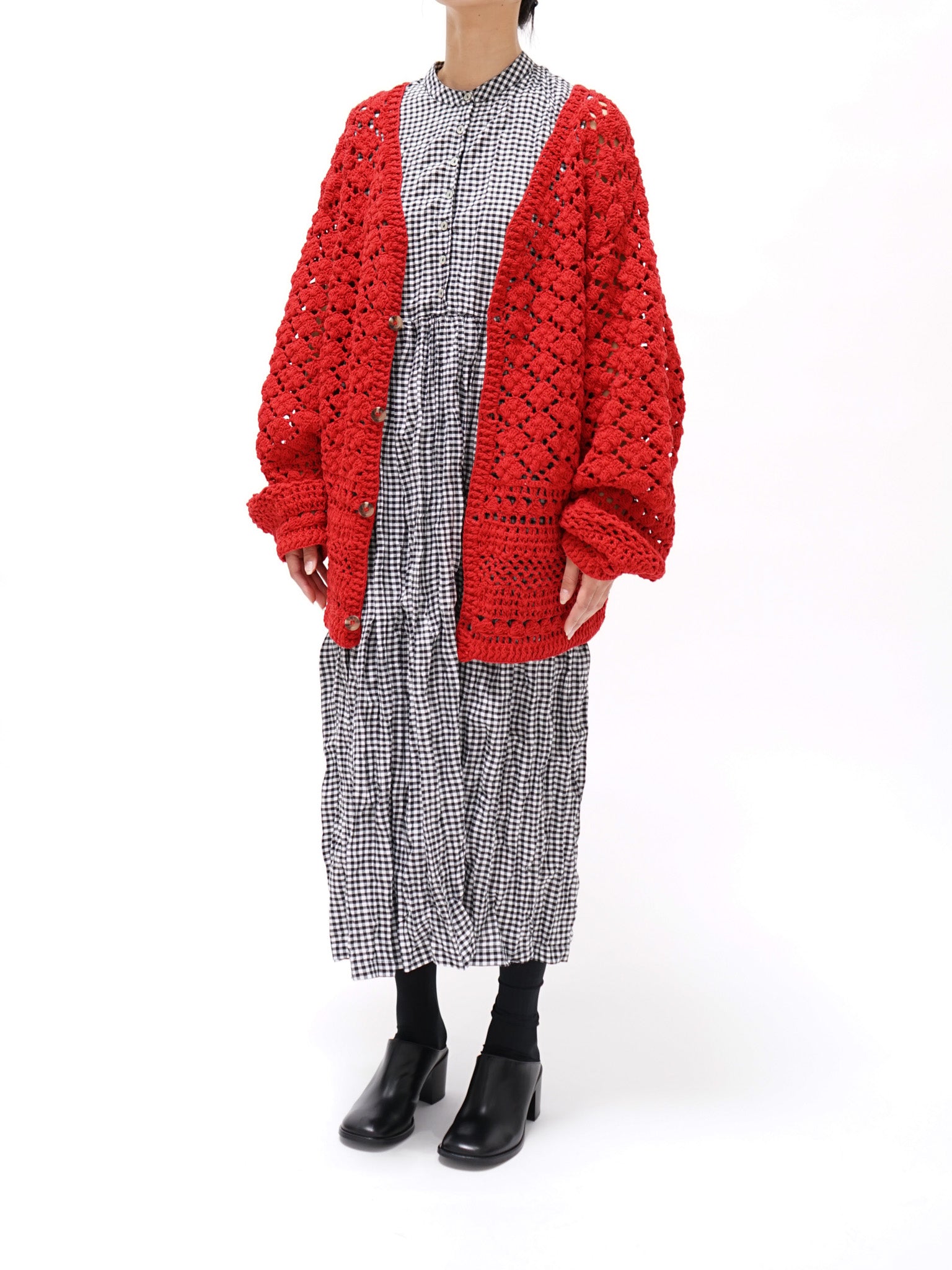 Namu Shop - ICHI Crinkle Sleeveless Dress - Gingham