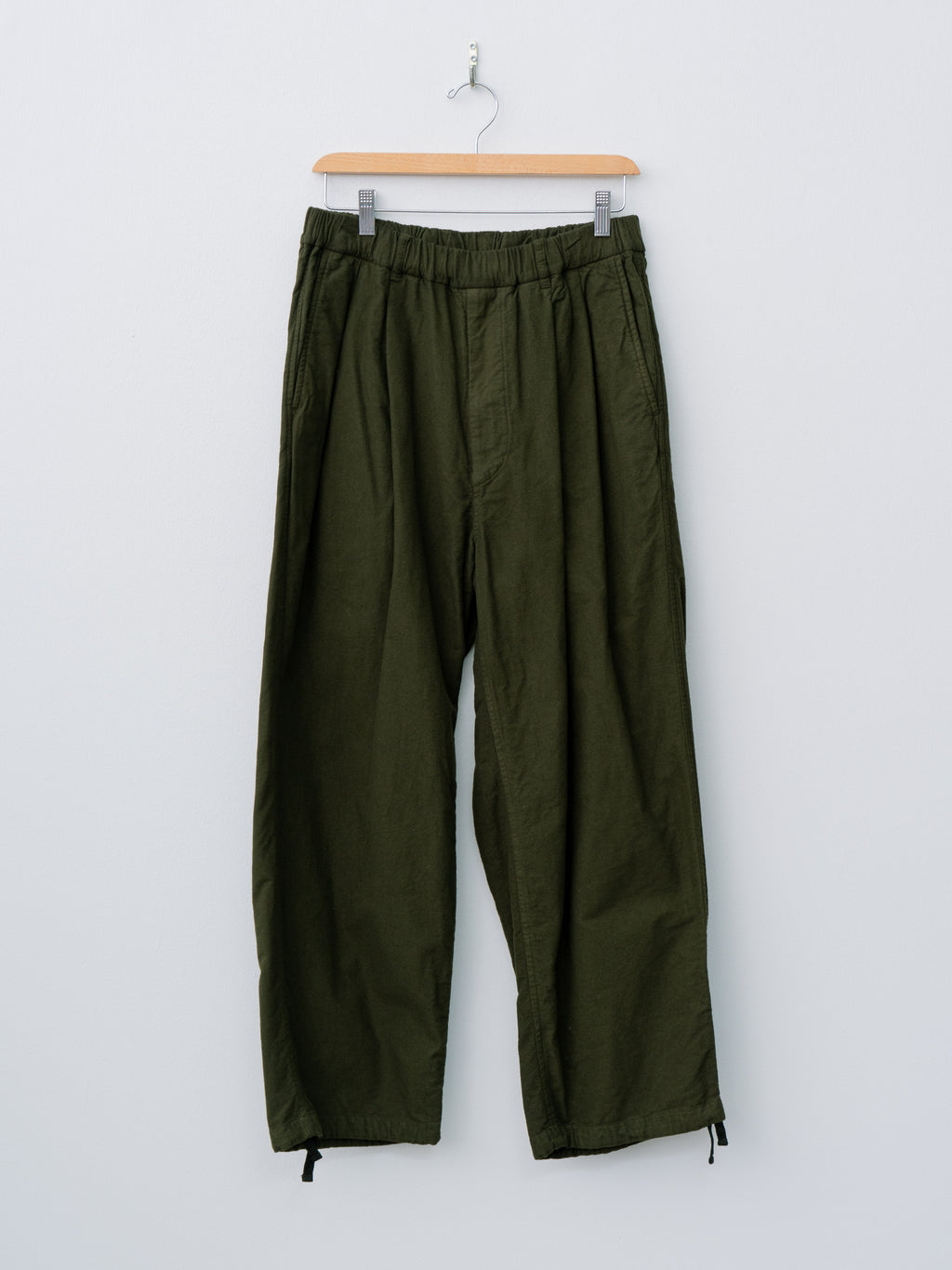 Namu Shop - Yoko Sakamoto Brushed Cotton Wide Pants - Olive