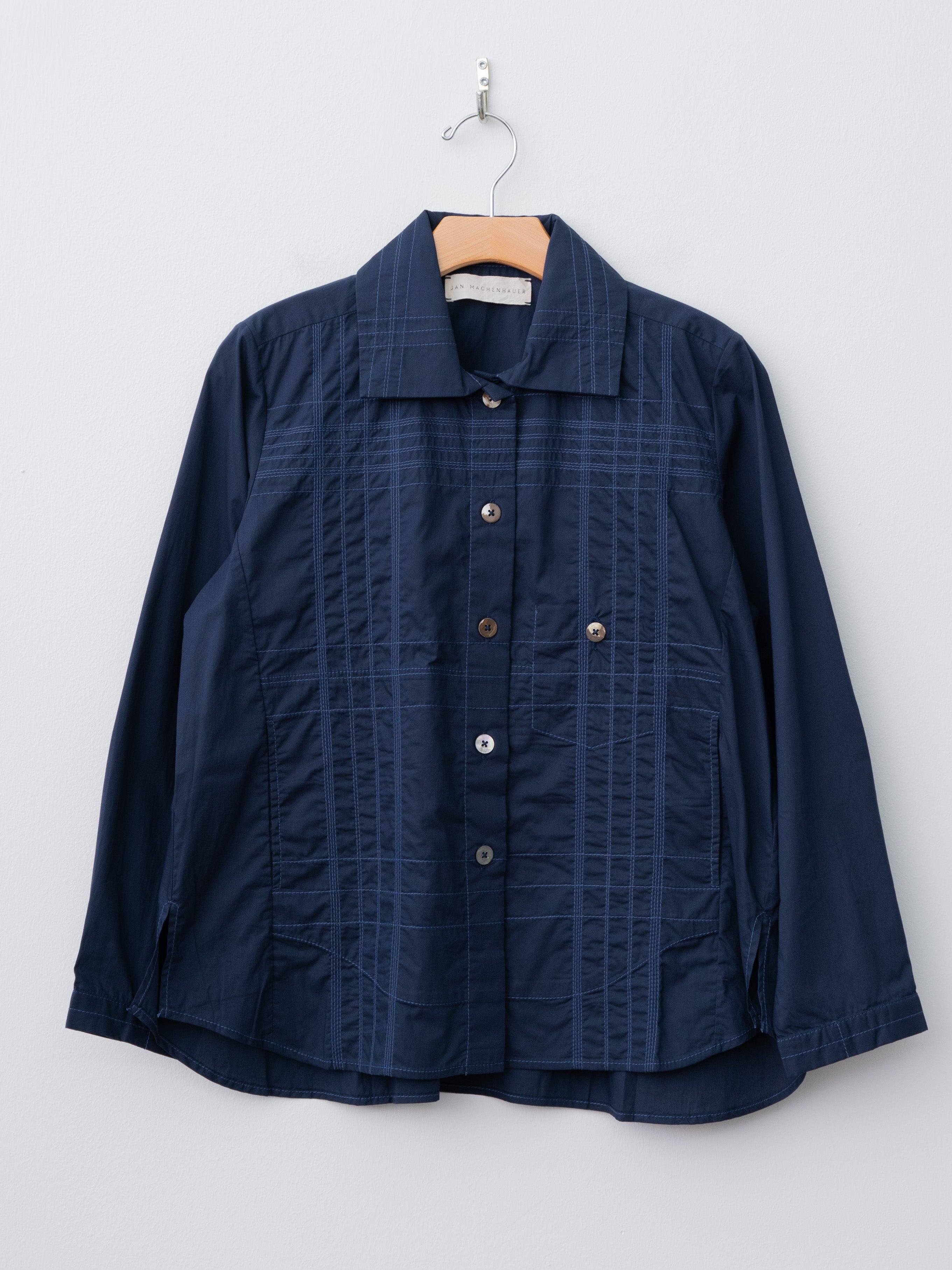 Namu Shop - Jan Machenhauer Kim Shirt Jacket - Indigo with Indigo Stitch