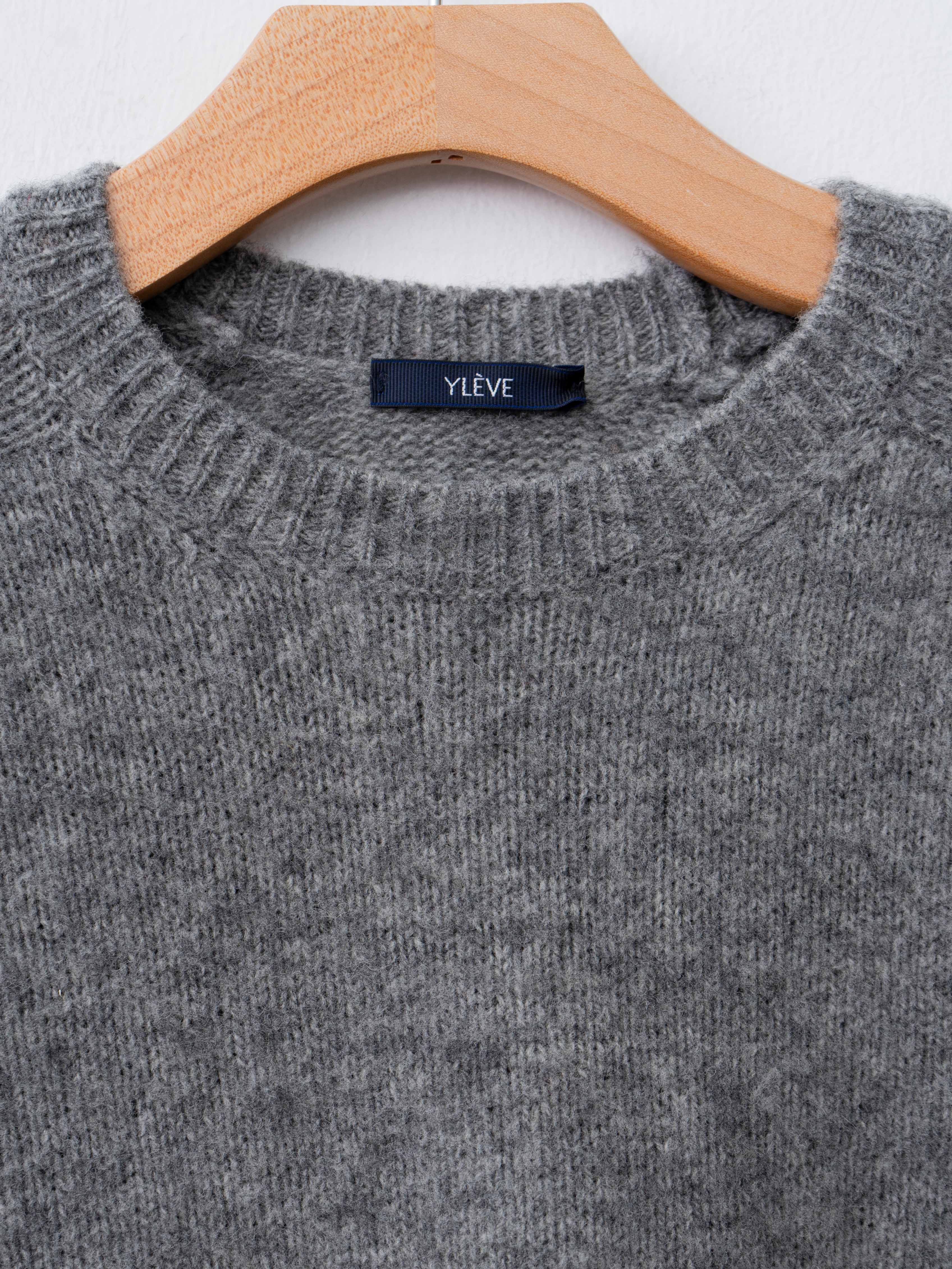 Namu Shop - Yleve Italian Brushed Wool pullover Knit - Gray