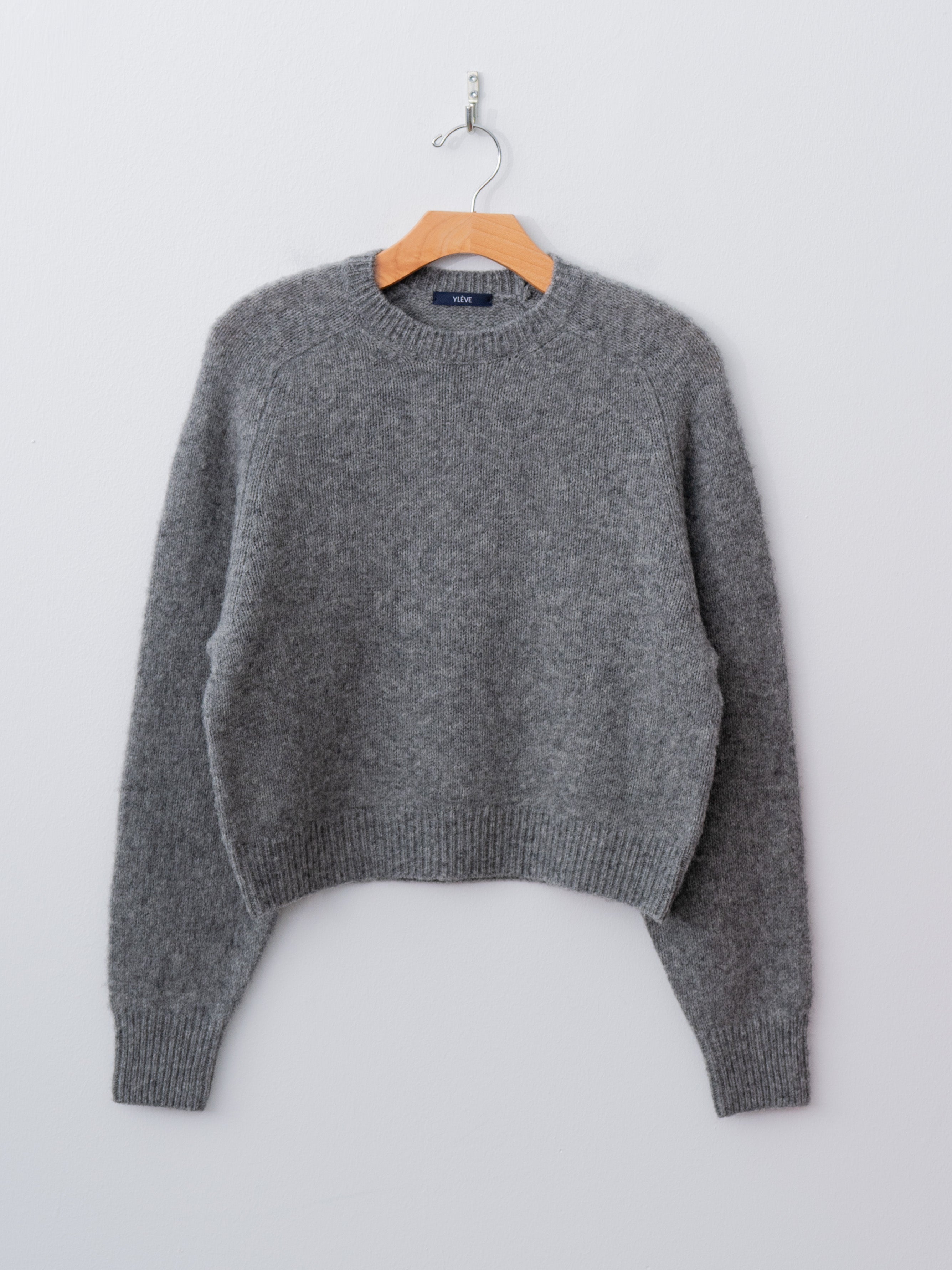 Namu Shop - Yleve Italian Brushed Wool Pullover Knit - Gray