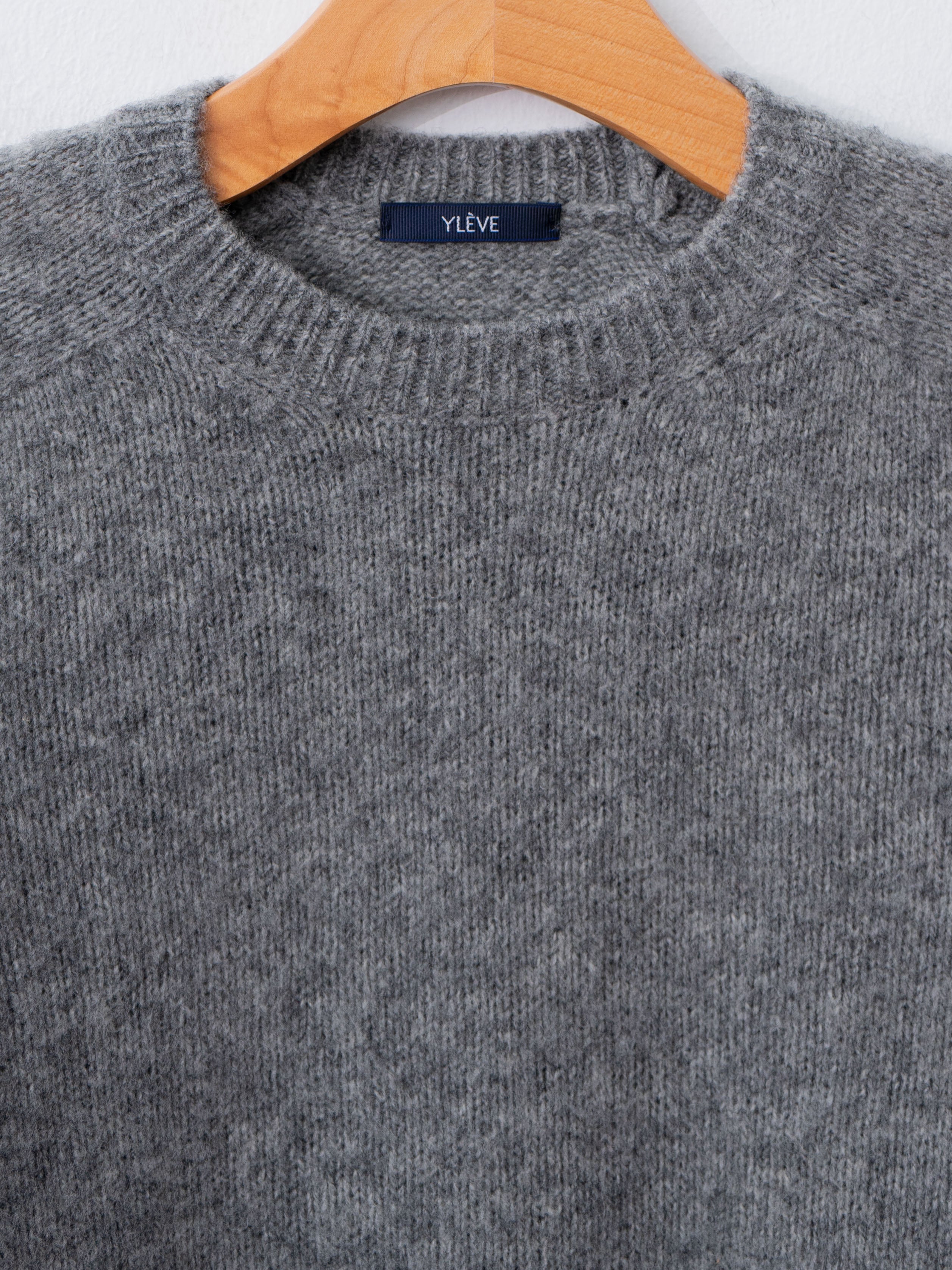 Namu Shop - Yleve Italian Brushed Wool Pullover Knit - Gray