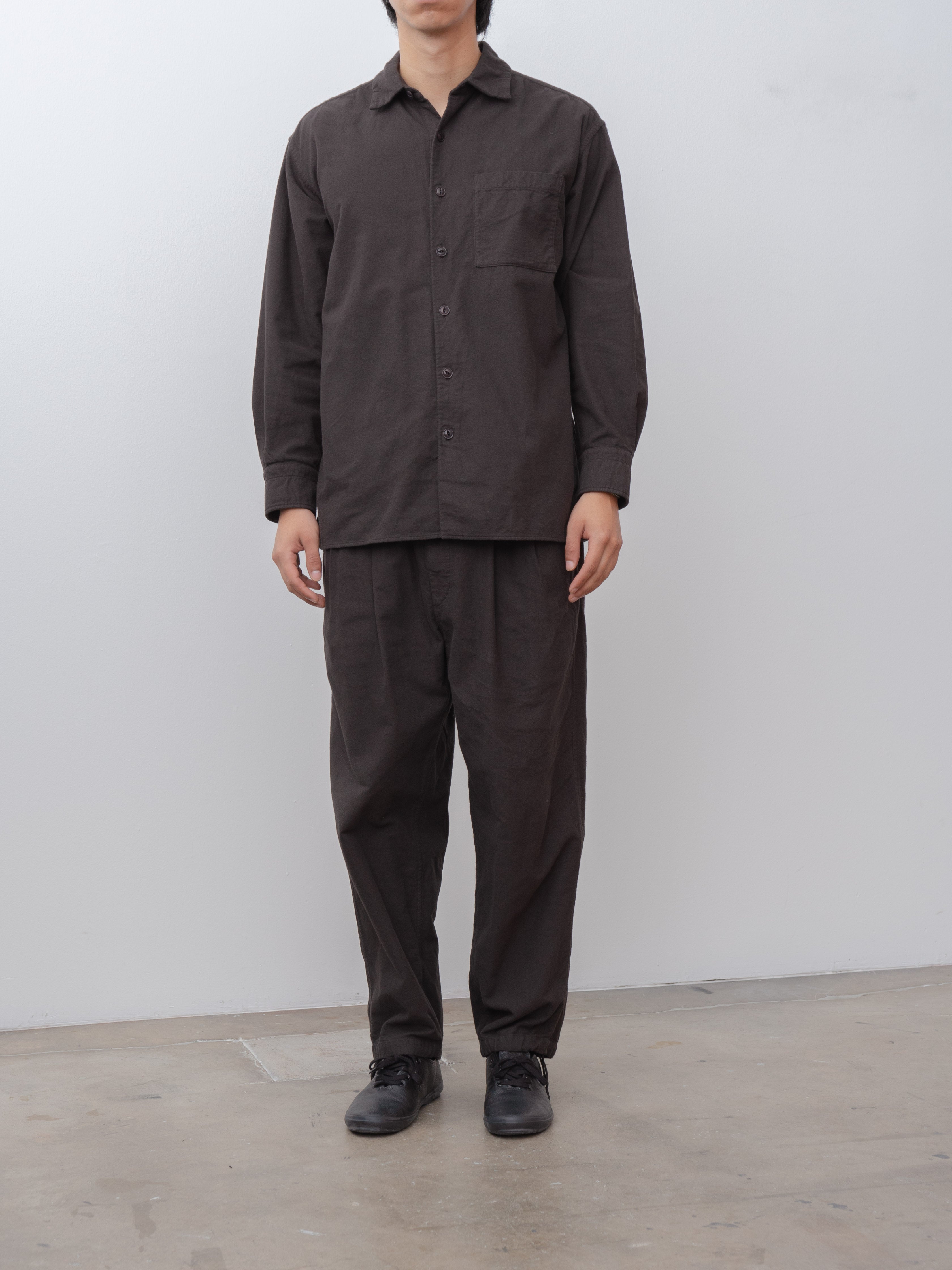 Namu Shop - Yoko Sakamoto Brushed Cotton Tapered Pants - Brown