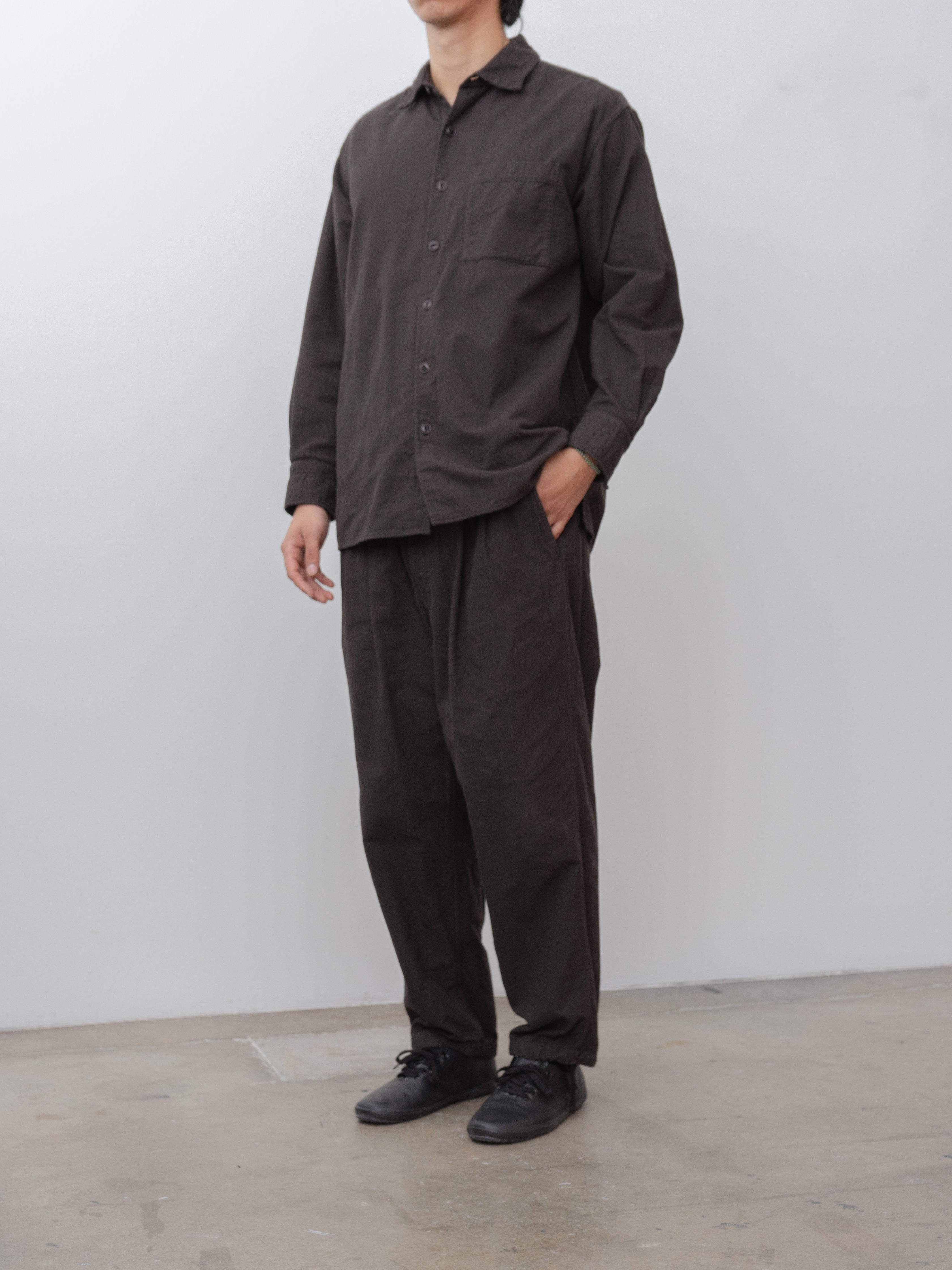 Namu Shop - Yoko Sakamoto Brushed Cotton Tapered Pants - Brown