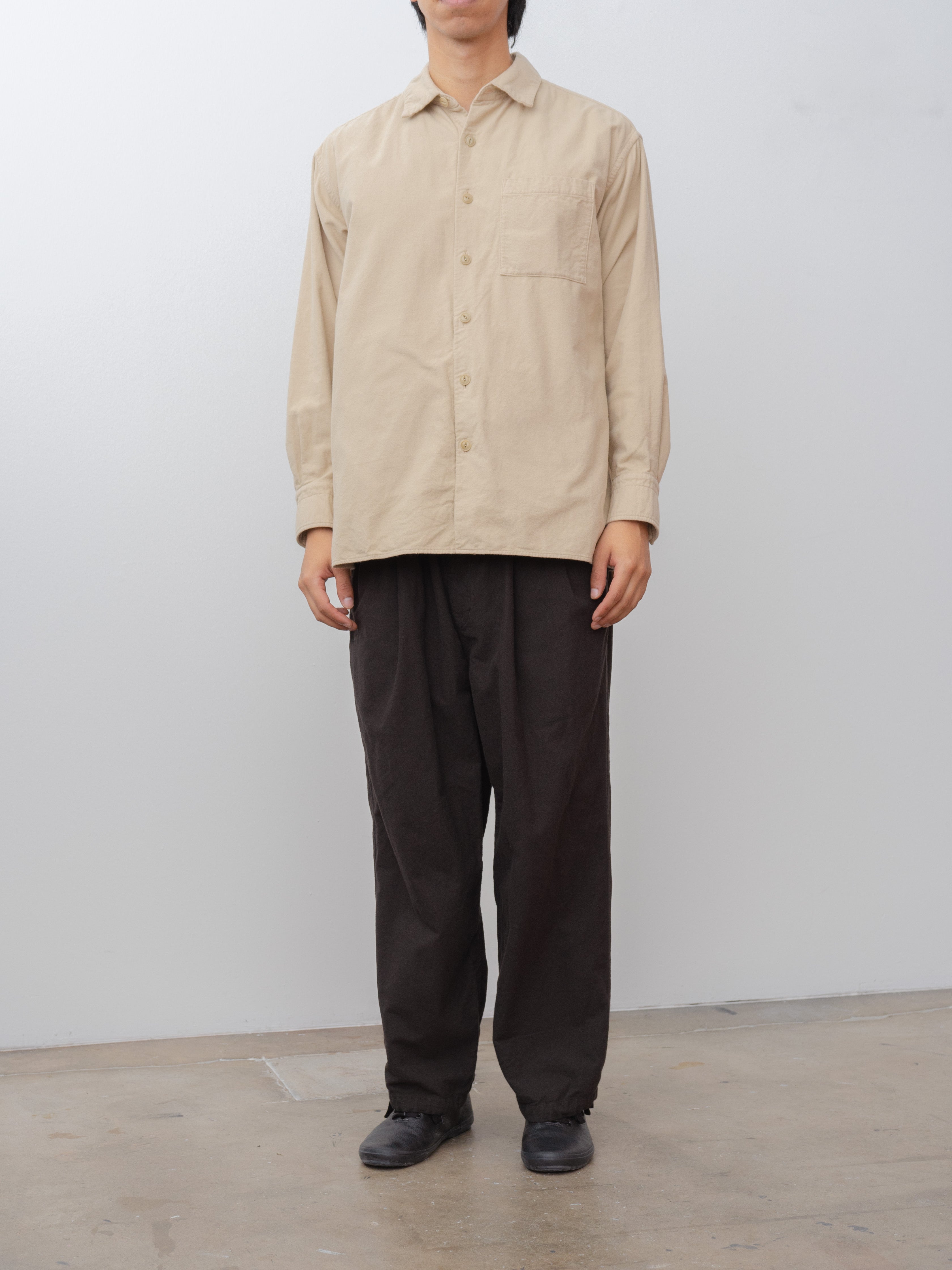 Namu Shop - Yoko Sakamoto Brushed Cotton Box Shirt - Beige