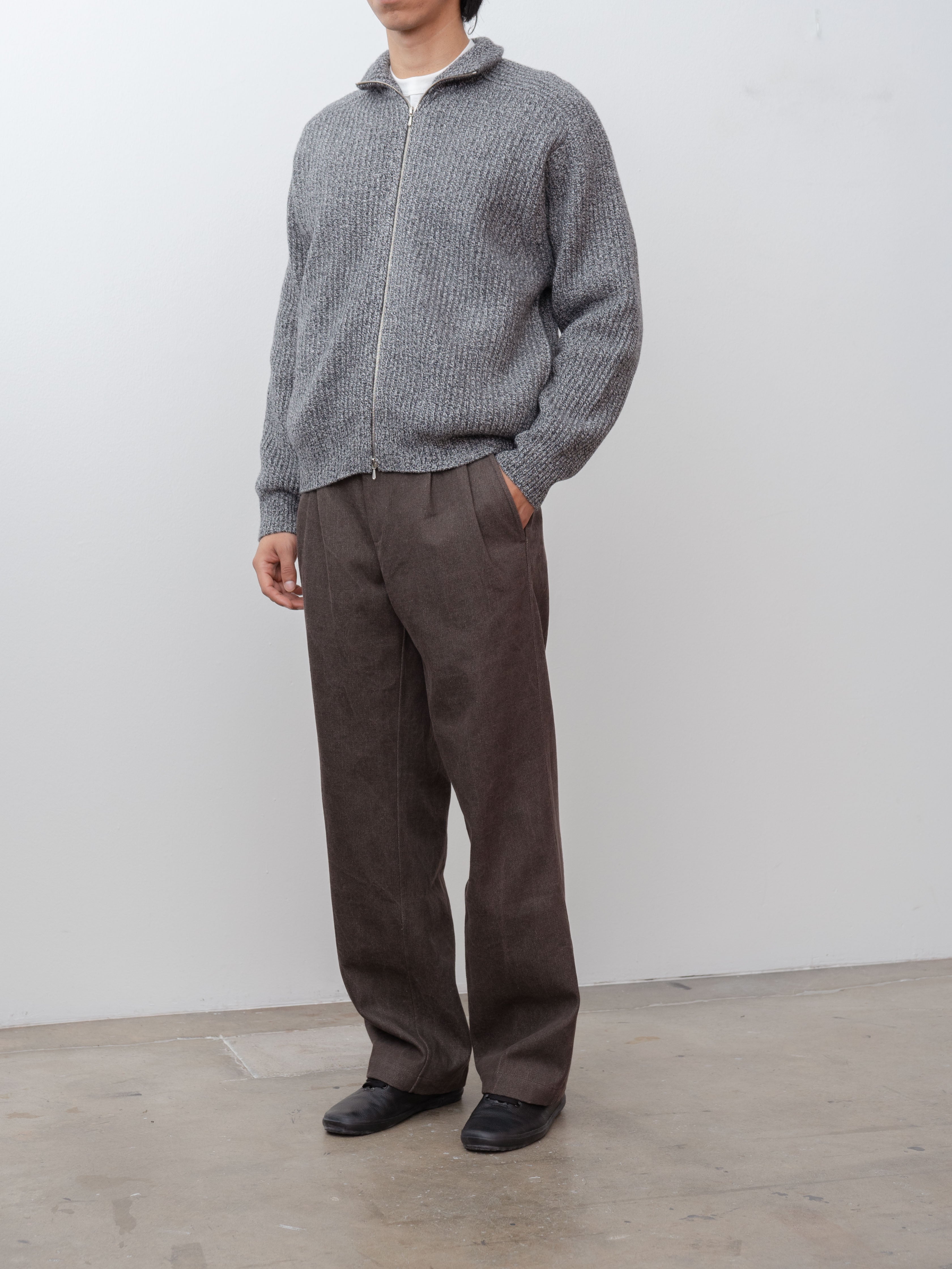 Namu Shop - Yleve Wool Cashmere Driver's Knit - Black Melange