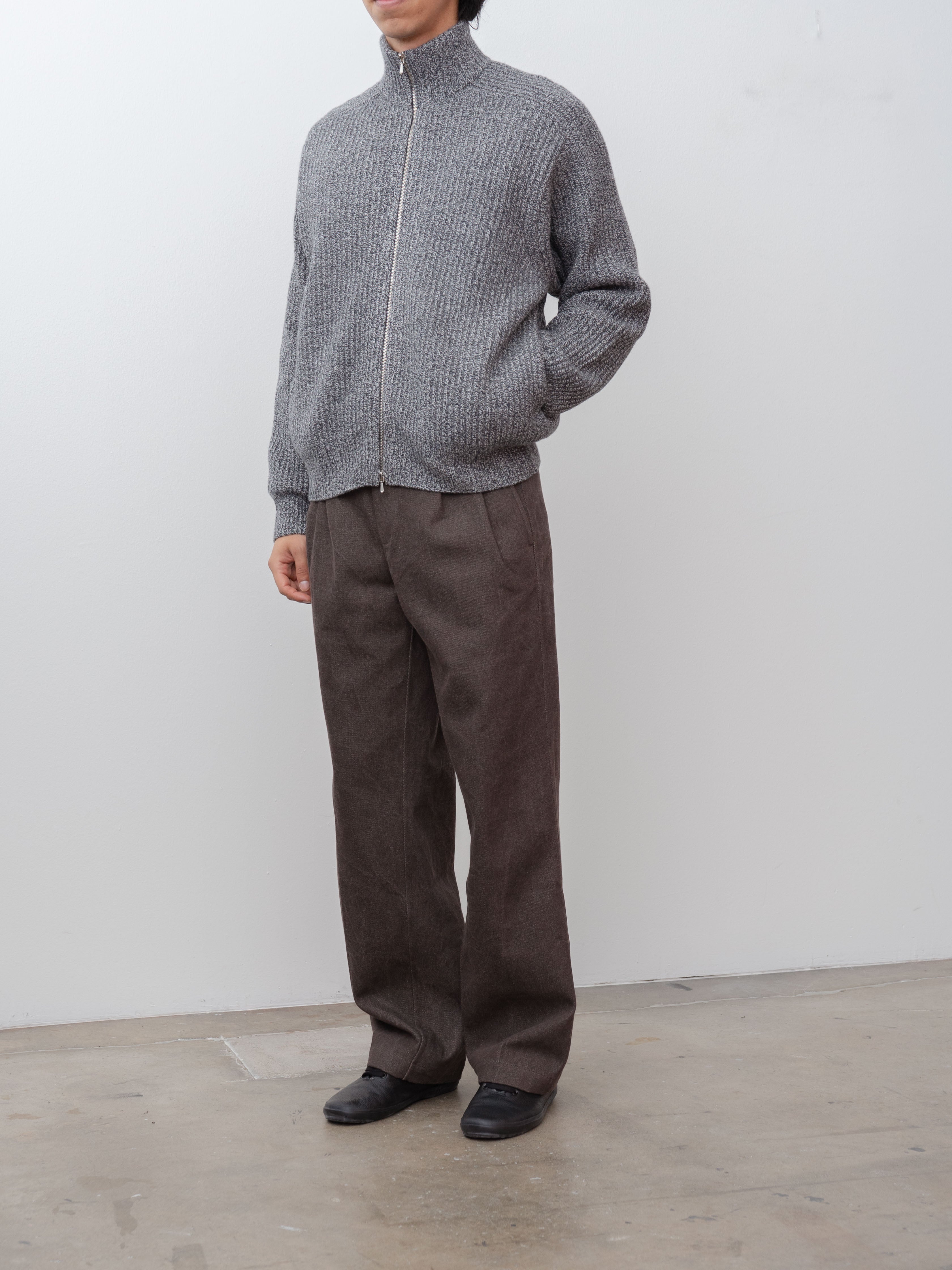 Namu Shop - Yleve Wool Cashmere Driver's Knit - Black Melange