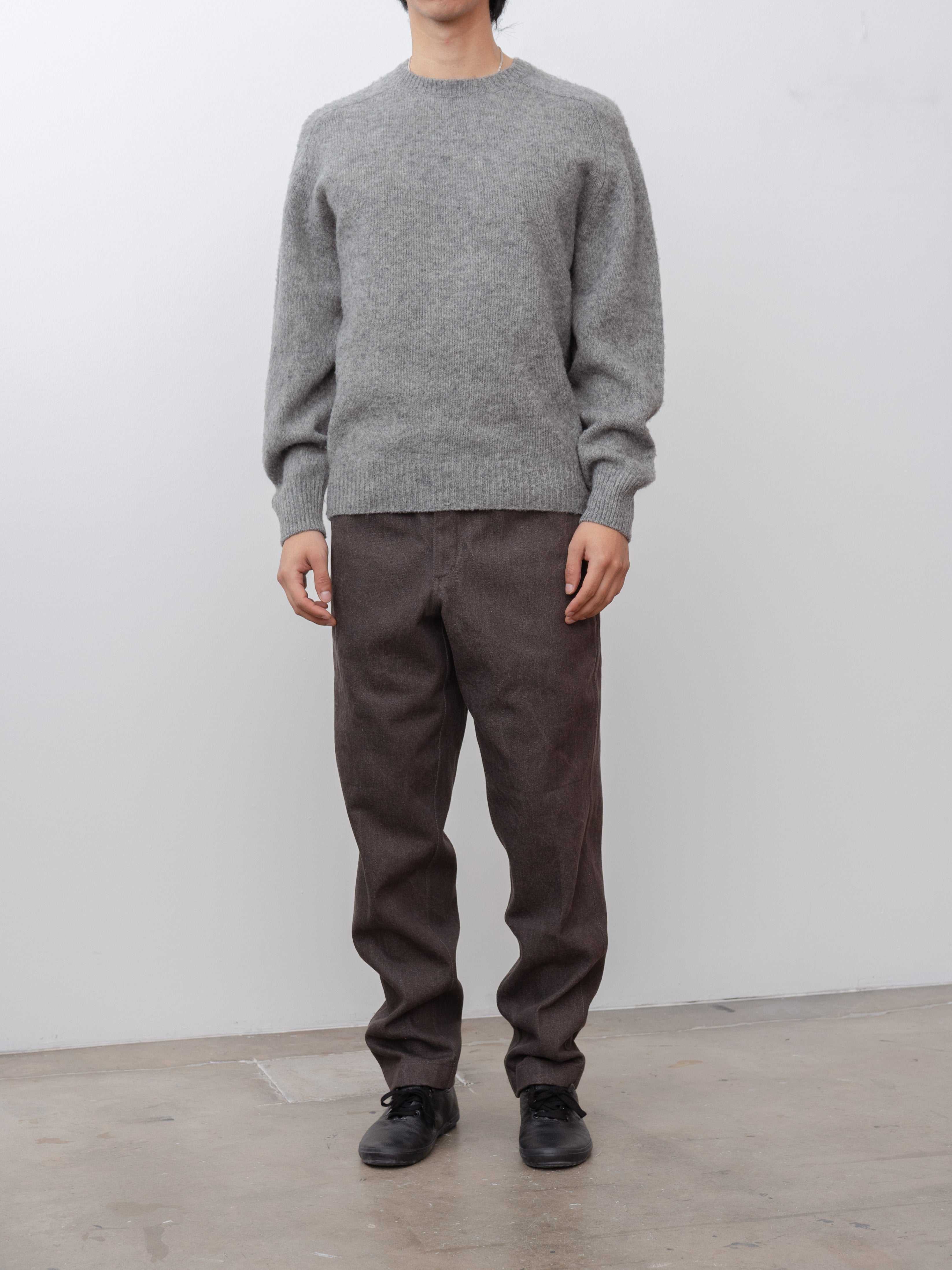 Namu Shop - Yleve Italian Brushed Wool pullover Knit - Gray