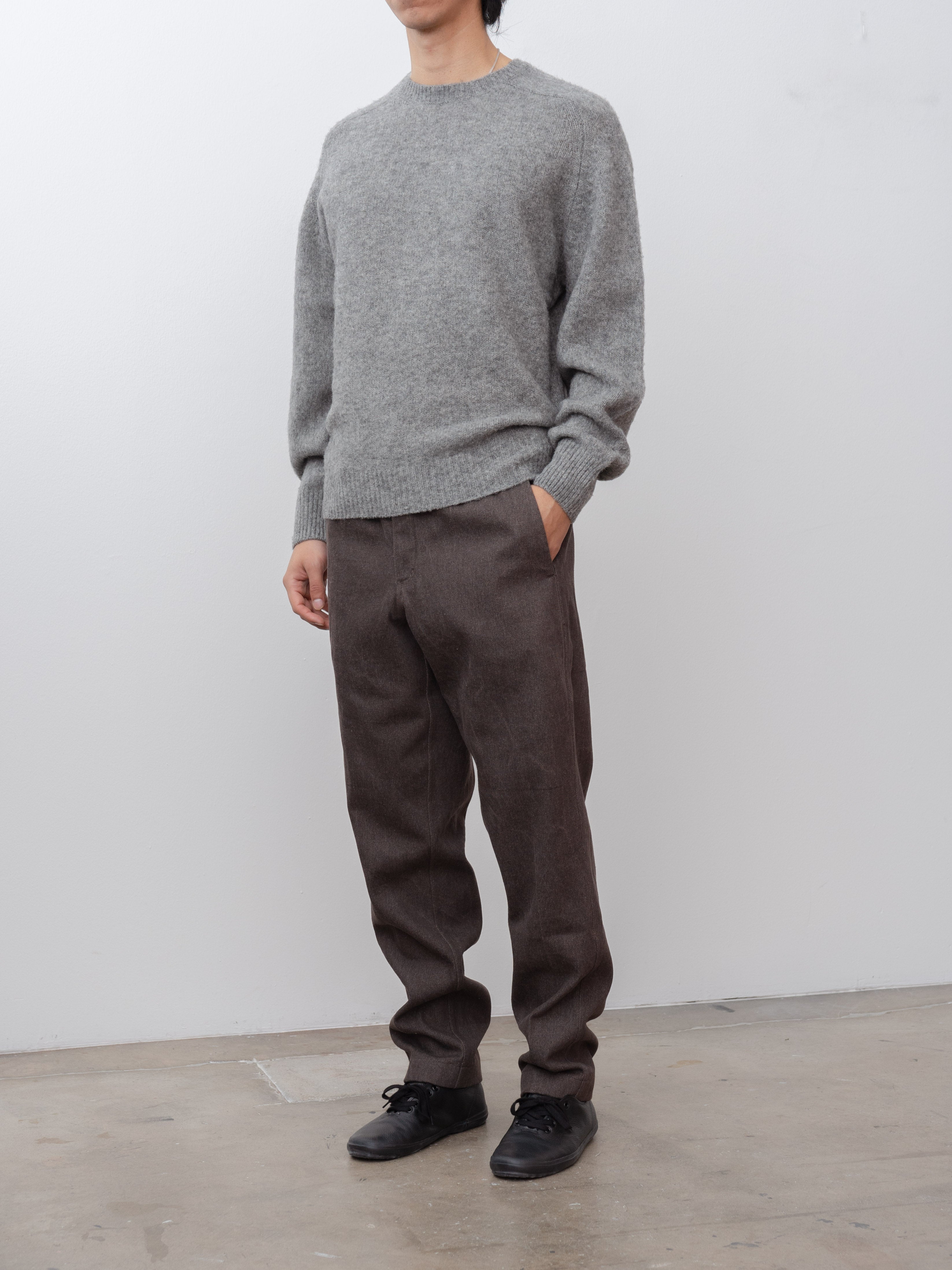 Namu Shop - Yleve Italian Brushed Wool pullover Knit - Gray