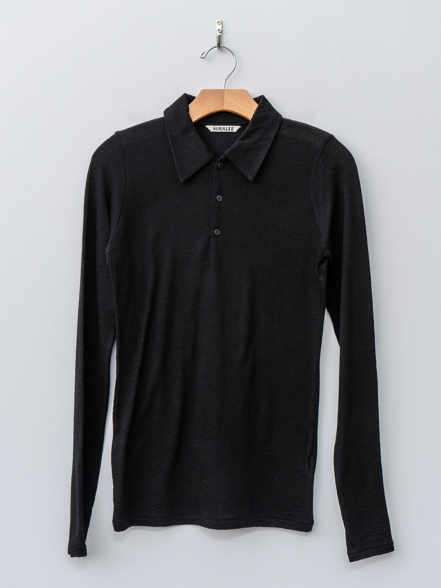 Namu Shop - Auralee Wool Amunzen Polo - Black