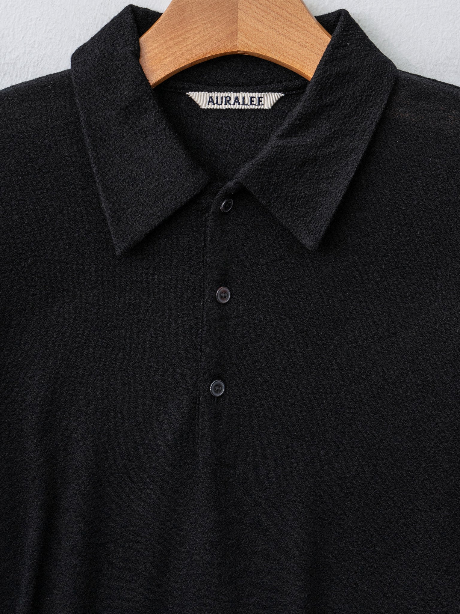 Namu Shop - Auralee Wool Amunzen Polo - Black