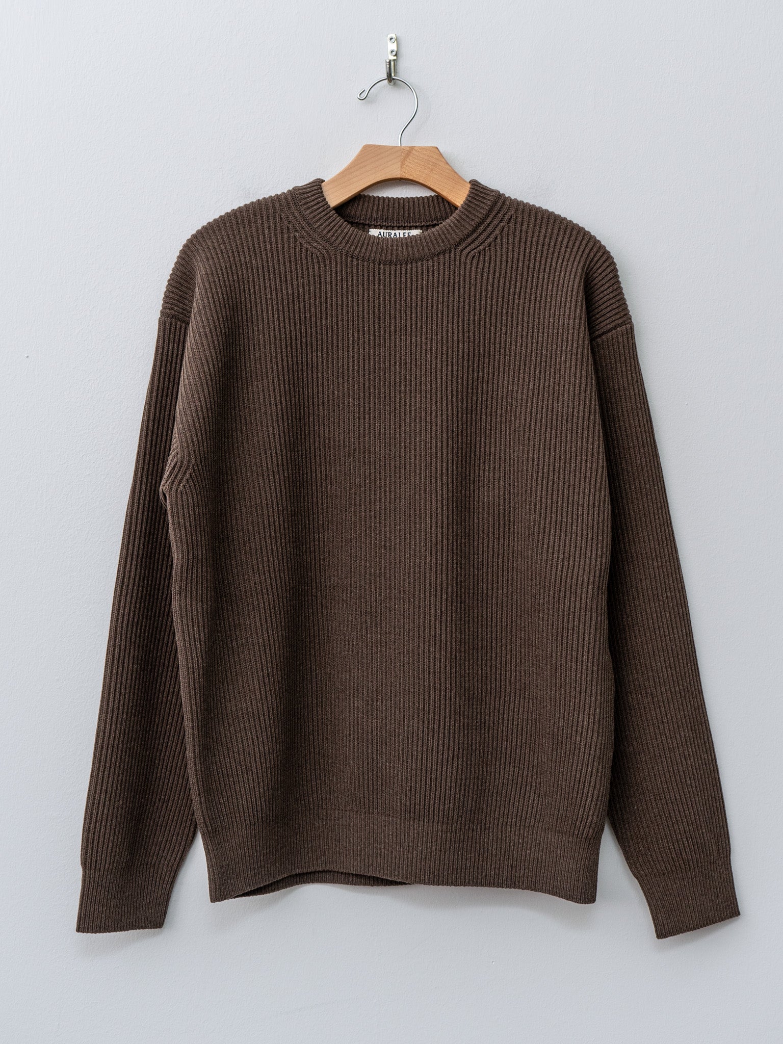 Namu Shop - Auralee Super Fine Wool Rib Knit P/O - Top Brown